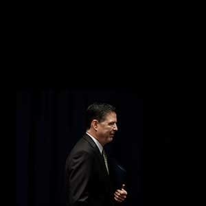 FBI Director James Comey arrives for a meeting with Attorney General Jeff Sessions and the Organized Crime Council and Organized Crime Drug Enforcement Task Force Executive Committee in Washington, D.C., U.S. April 18, 2017. (Aaron Bernstein/Reuters)