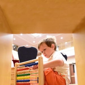 Austin Boyce-Pettes, 5, plays prior to a press conference and signing ceremony as Social Development Minister Jean-Yves Duclos meets with federal-provincial and territorial ministers responsible for "Early Learning and Child Care" in Ottawa on Monday, June 12, 2017. (Sean Kilpatrick/CP)