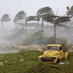 Extreme winds and seaweed-filled storm surge during Hurricane Dennis. Key West, Florida. (Mike Theiss/National Geographic/Getty Images)