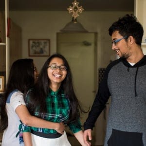 (L-R) Triplets Sajin, Sanjae and Samin Mahmud pose for a portrait in their kitchen on Saturday, September 23, 2017 in London, Canada. They are recipients of the Ted Rogers Scholarship and are all attending their first year of university. Sajin and Sanjae Mahmud are at Western University, while brother Samin Mahmud is at Wilfrid Laurier University. (Photograph by Marta Iwanek)