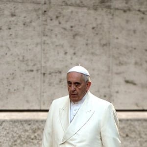 Pope Francis arrives for the Papal consistory before the nominations of new cardinals at the Vatican on February 13, 2015. Pope Francis on February 12 urged Catholic cardinals to back his plans to reform the scandal-hit Vatican bureaucracy in order to help the Church reach out to believers more effectively, including on issues such as the environment. (Filippo Monteforte/AFP/Getty Images)