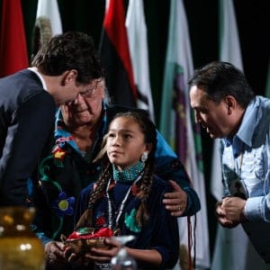 Prime Minister Trudeau takes part in the Assembly of First Nations annual meeting in Gatineau. December 6, 2016. (Adam Scotti/PMO)
