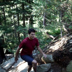 university advice: Justin Trudeau was in North Vancouver hiking the Grouse Grind trail.
