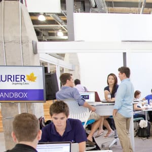 The Laurier LaunchPad at Wildfed Laurier University is an innovative program where you work towards launching your own business. Both students and alumni can roll up their sleeves and apply what they learn to their new venture. (Tomasz Adamski/Wilfred Laurier University)