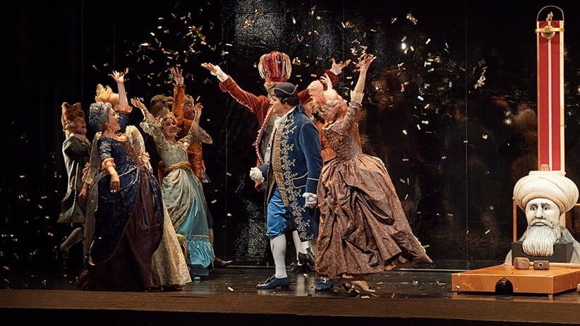 Mauro Peter as Belmonte (centre) in the Canadian Opera Company’s new production of The Abduction from the Seraglio, 2018. (Michael Cooper)