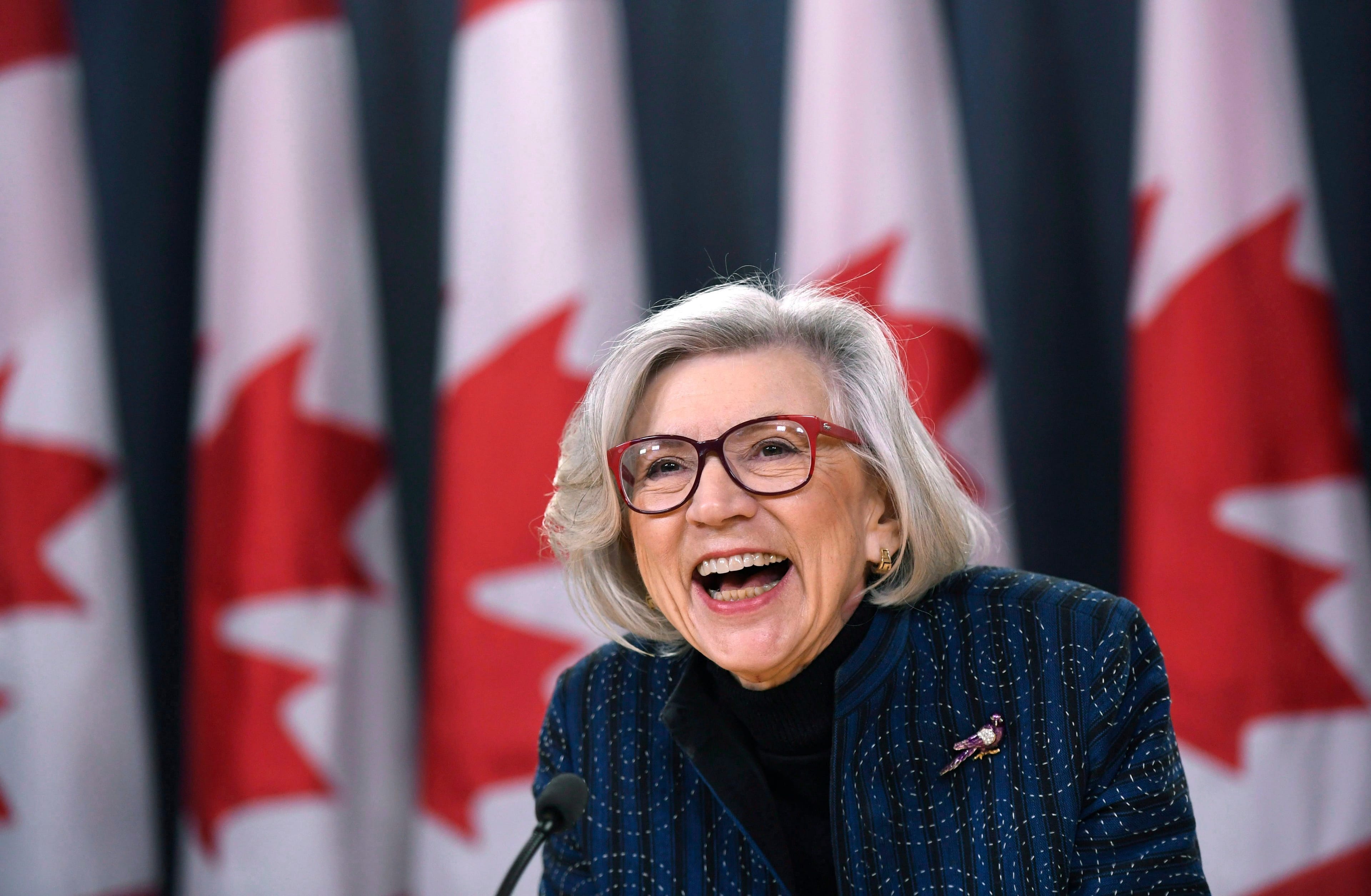 Outgoing Chief Justice of the Supreme Court of Canada Beverley McLachlin speaks during a news conference on her retirement, in Ottawa on Friday, Dec. 15, 2017. THE CANADIAN PRESS/Justin Tang