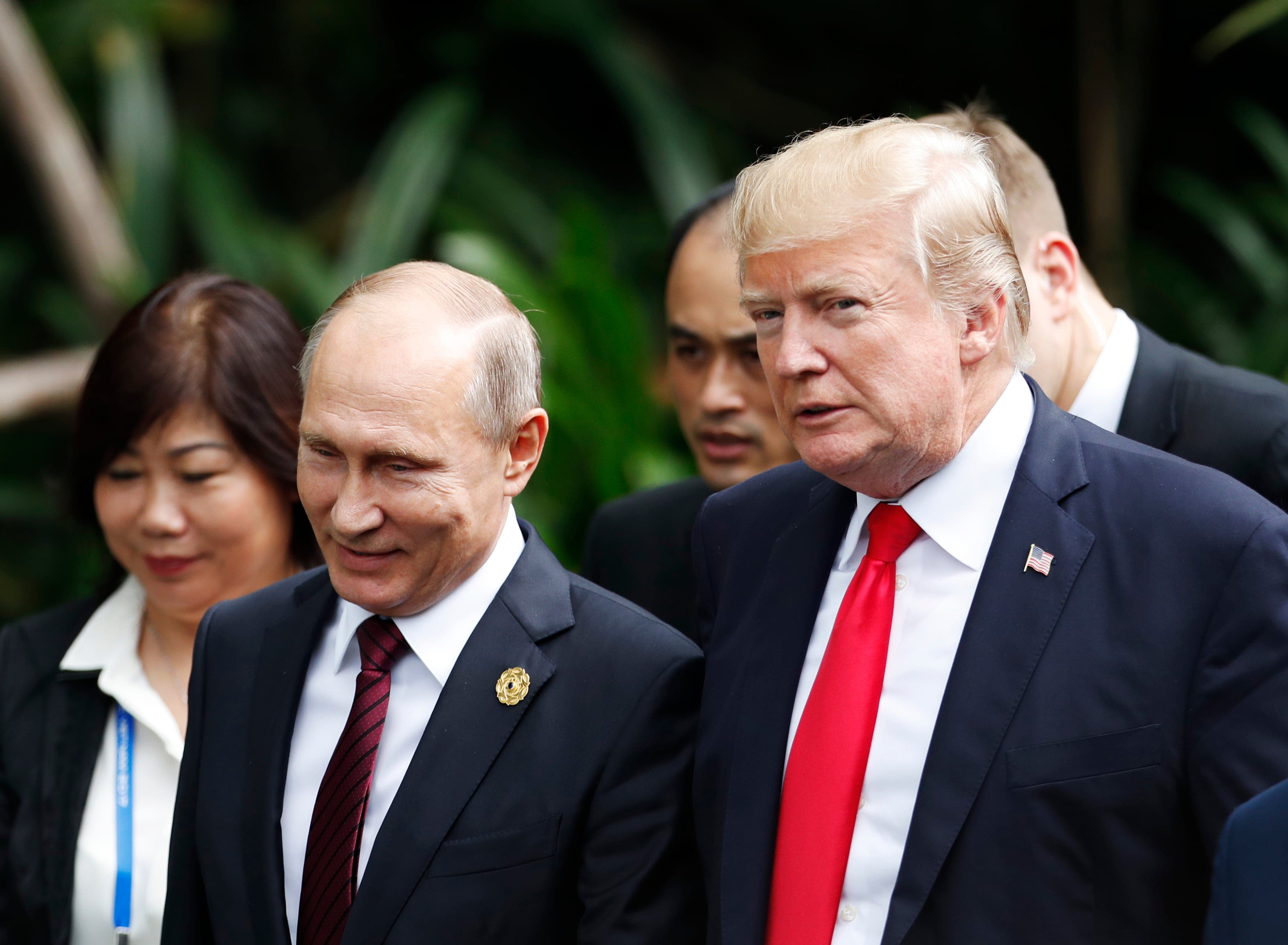 US President Donald Trump (R) and Russia's President Vladimir Putin (Jorge Silva/AFP/Getty Images)