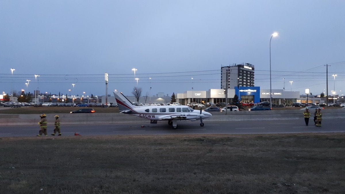 A small plane carrying six people made an emergency landing on a Calgary street Wednesday morning (660 News).