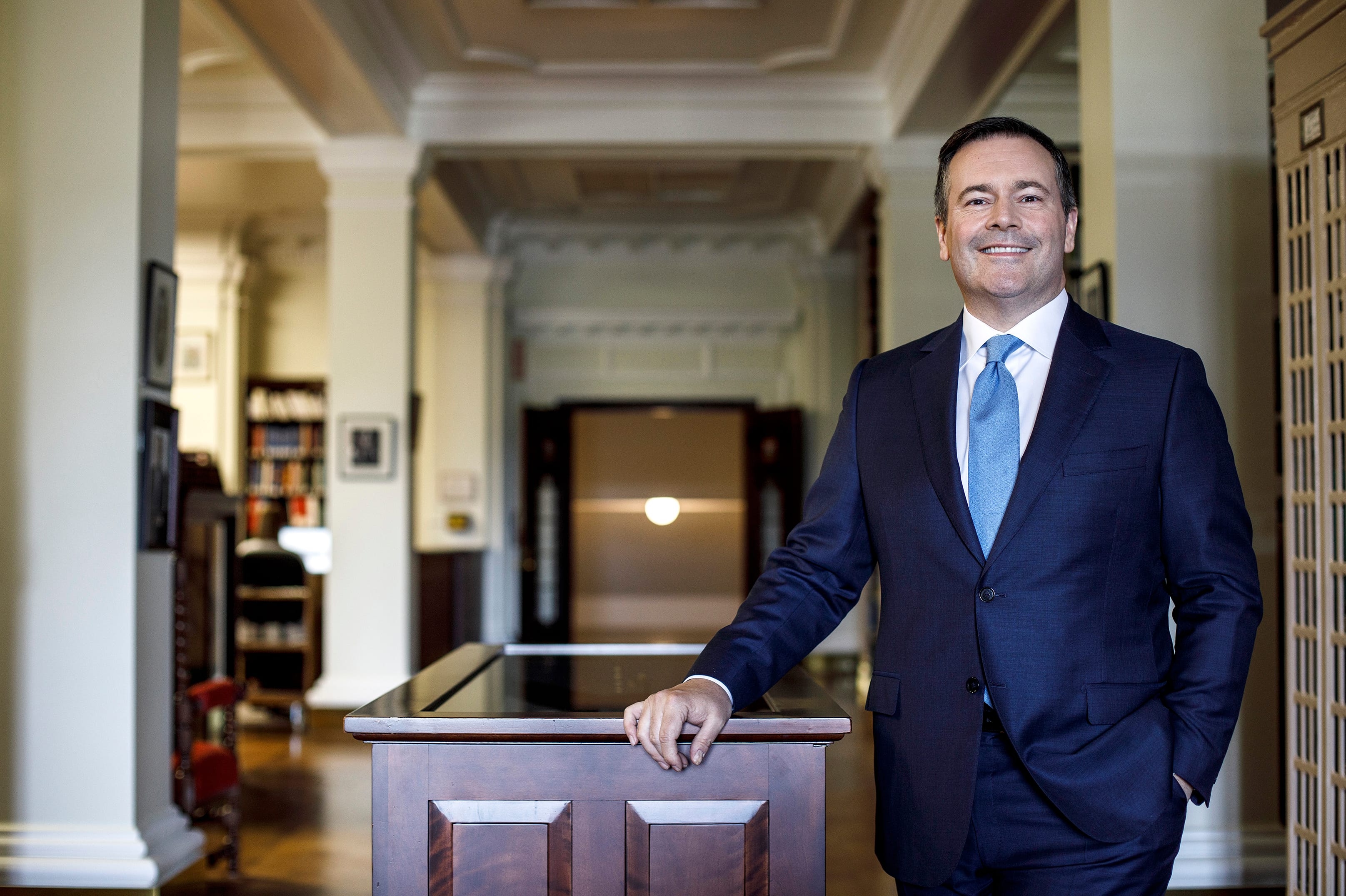 Jason Kenney pictured in Edmonton in May 2018 (Photo by Jason Franson for Maclean's)