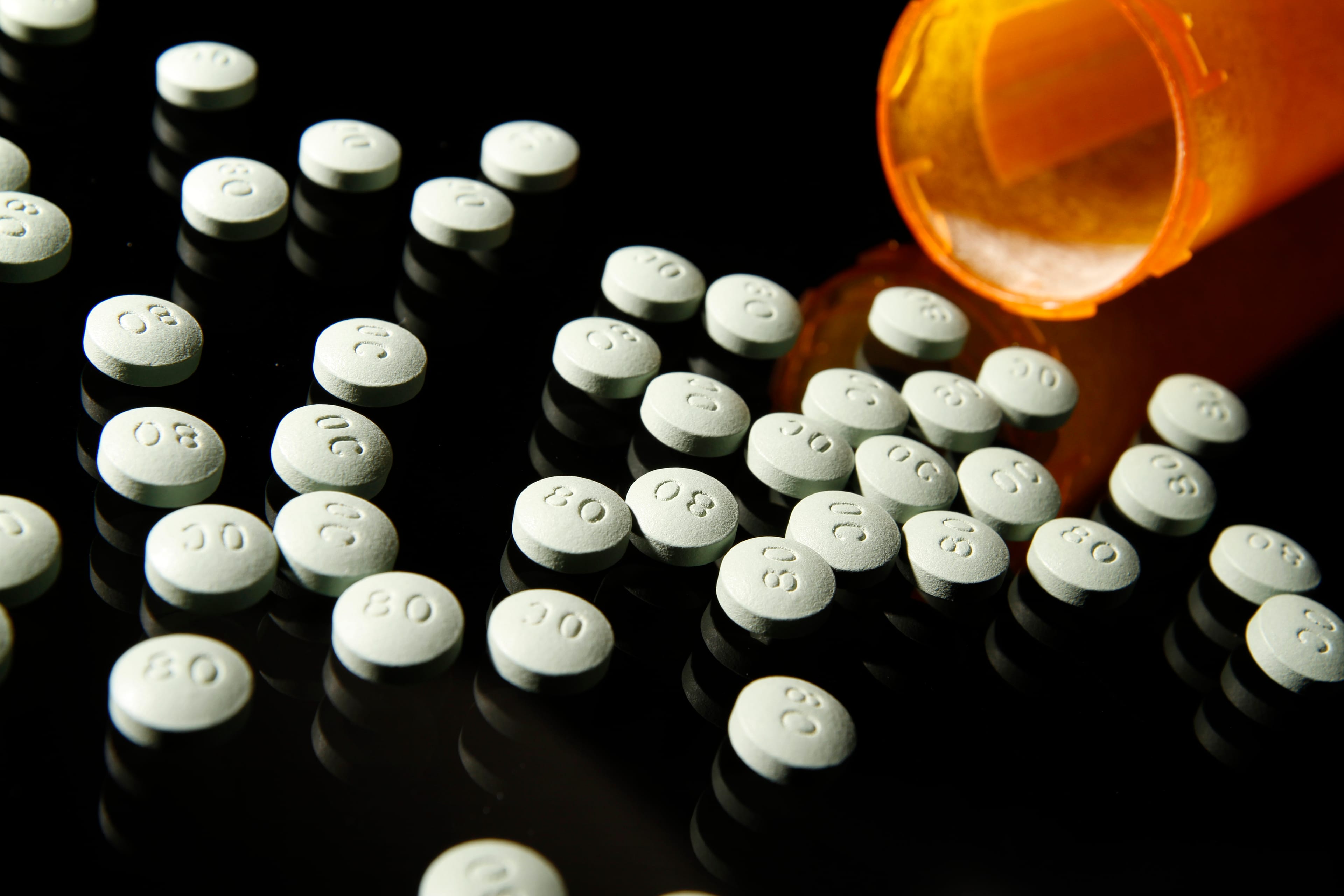 OxyContin 80 mg pills. (Liz O. Baylen/Los Angeles Times via Getty Images)