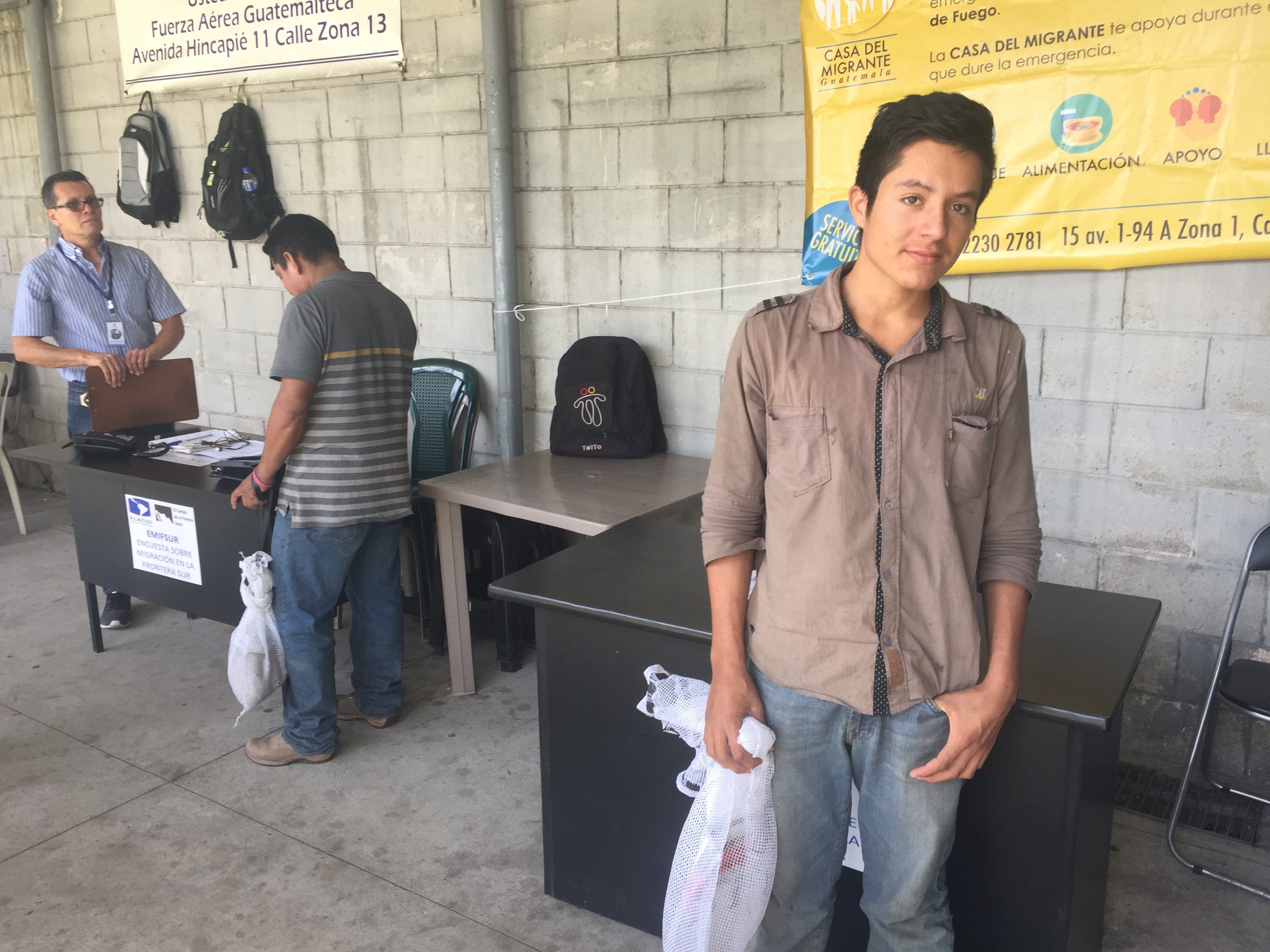 Samuel Noé Calanche Quiñonez arrives at the Guatemalan Air Force base after being deported from the United States
(Photograph by Ryan Hicks)