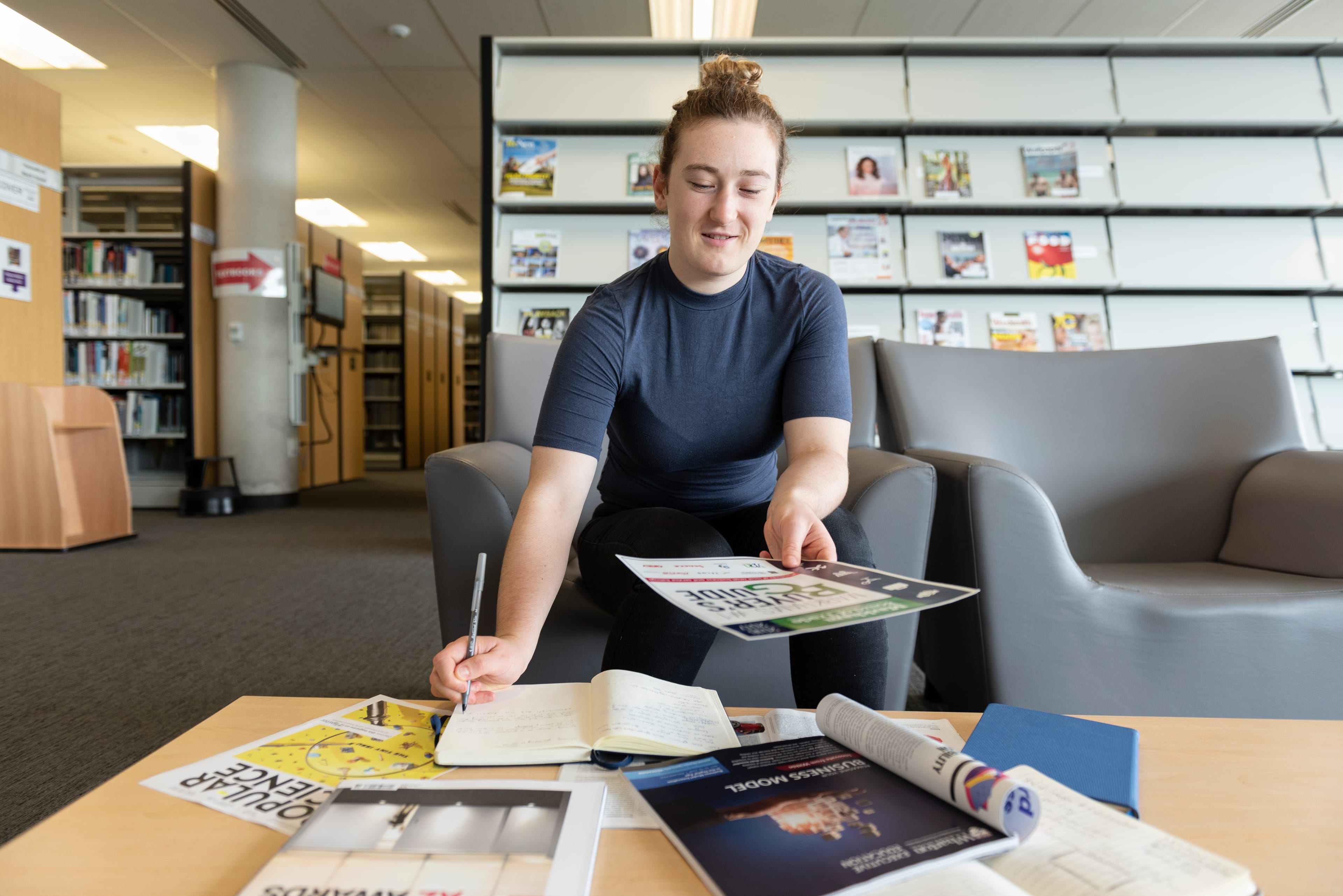 Vanessa Bennett working on her portfolio at Humber College. (Photograph by Lucy Lu)