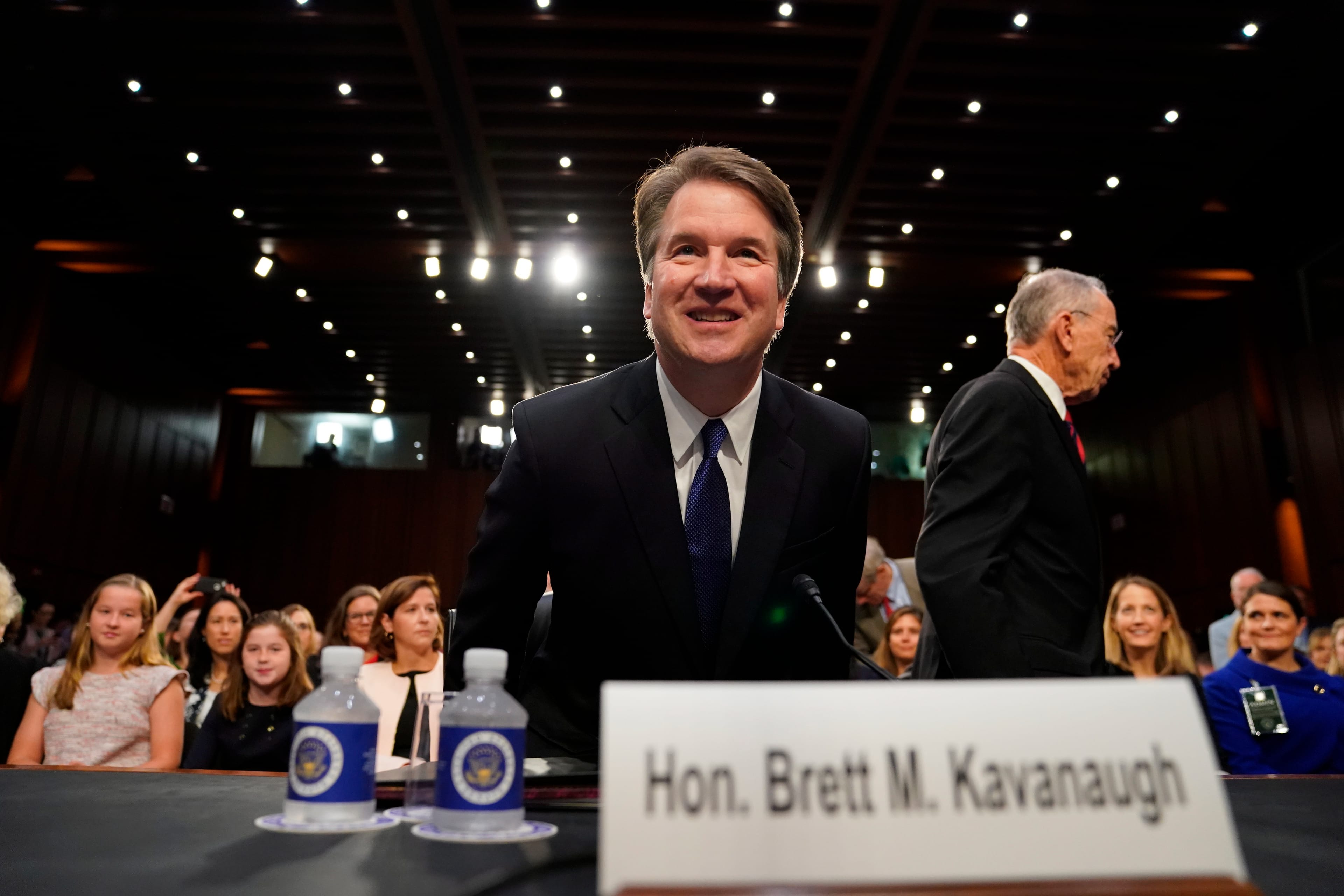 Supreme Court nominee Brett Kavanaugh arrives at the Senate Judiciary Committee on Capitol Hill, Tuesday, Sept. 4, 2018, in Washington, to begin his confirmation hearing to replace retired Justice Anthony Kennedy. (AP Photo/Andrew Harnik)