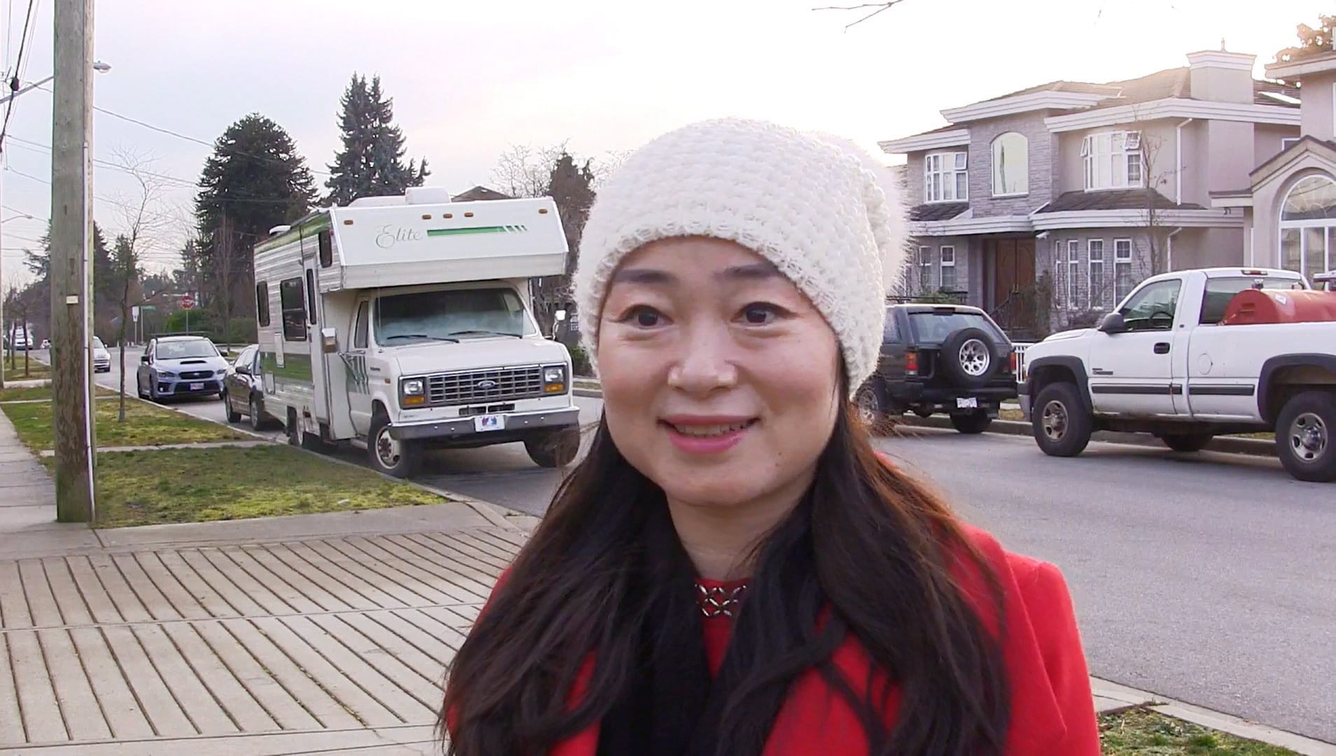 Liberal candidate Karen Wang speaks during an interview in Burnaby, B.C., on Tuesday, Jan. 15, 2019, in this image taken from video. The Liberal candidate running against NDP Leader Jagmeet Singh in a Metro Vancouver byelection has bowed out of the race after singling out Singh's ethnicity in an online post. Karen Wang apologized Wednesday for her comments, saying that the diverse character of Burnaby South is a real source of strength. (Laura Kane/CP)