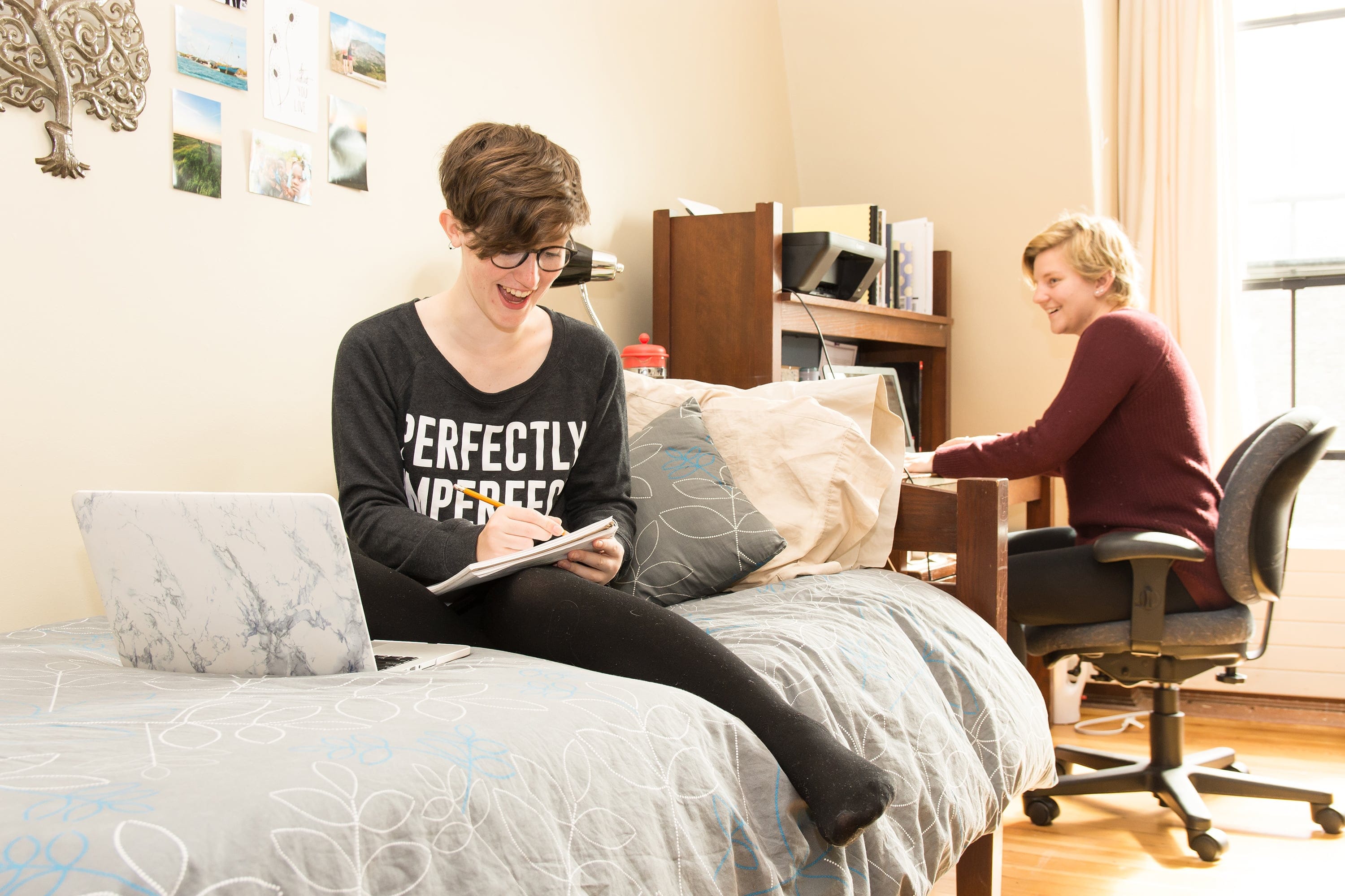 Acadia University students in a dorm