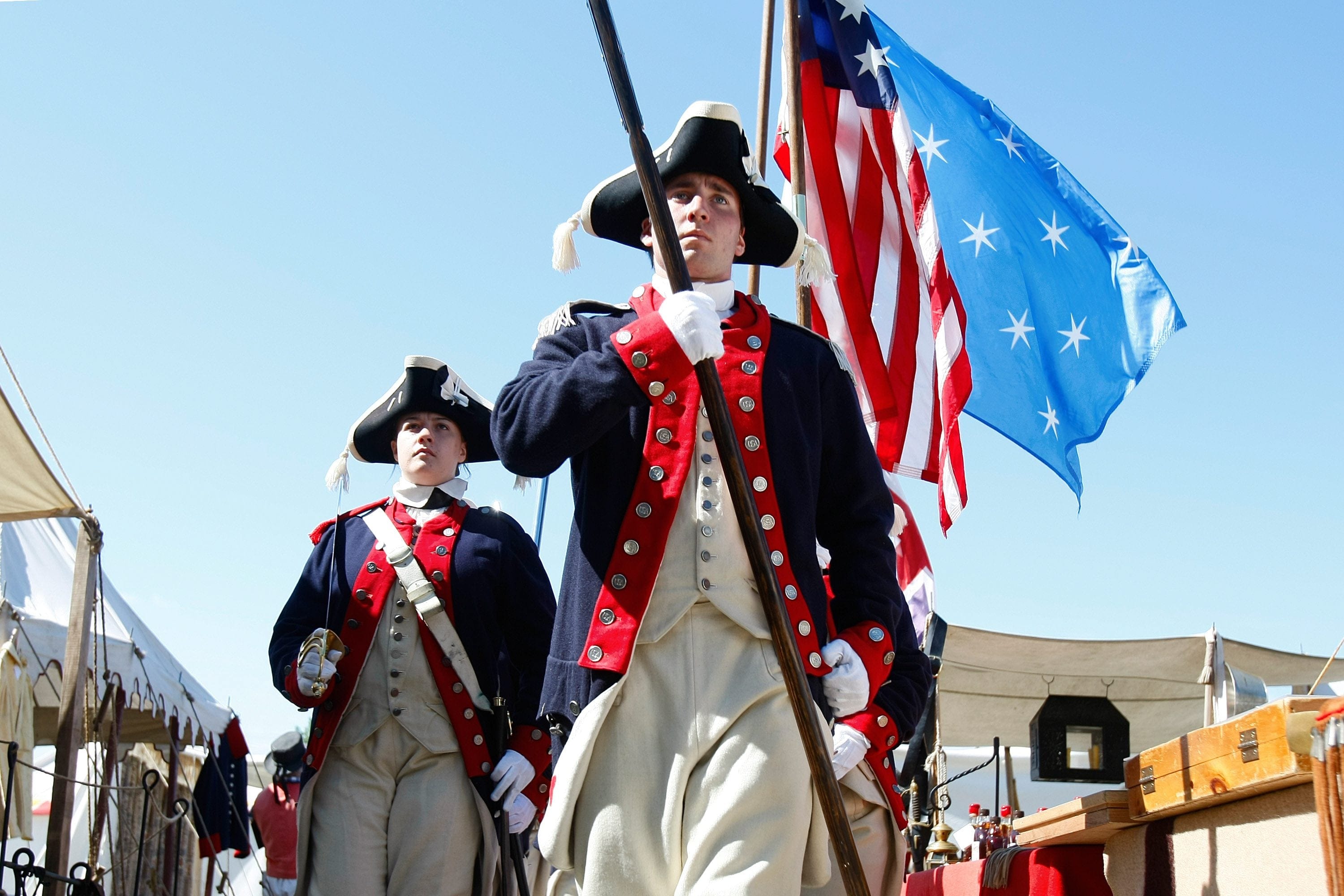 These happy anachronists from Michigan, seen during War of 1812 bicentennial celebrations in Sault Ste. Marie, Ont., might give the president history lessons. (Kenneth Armstrong/CP)