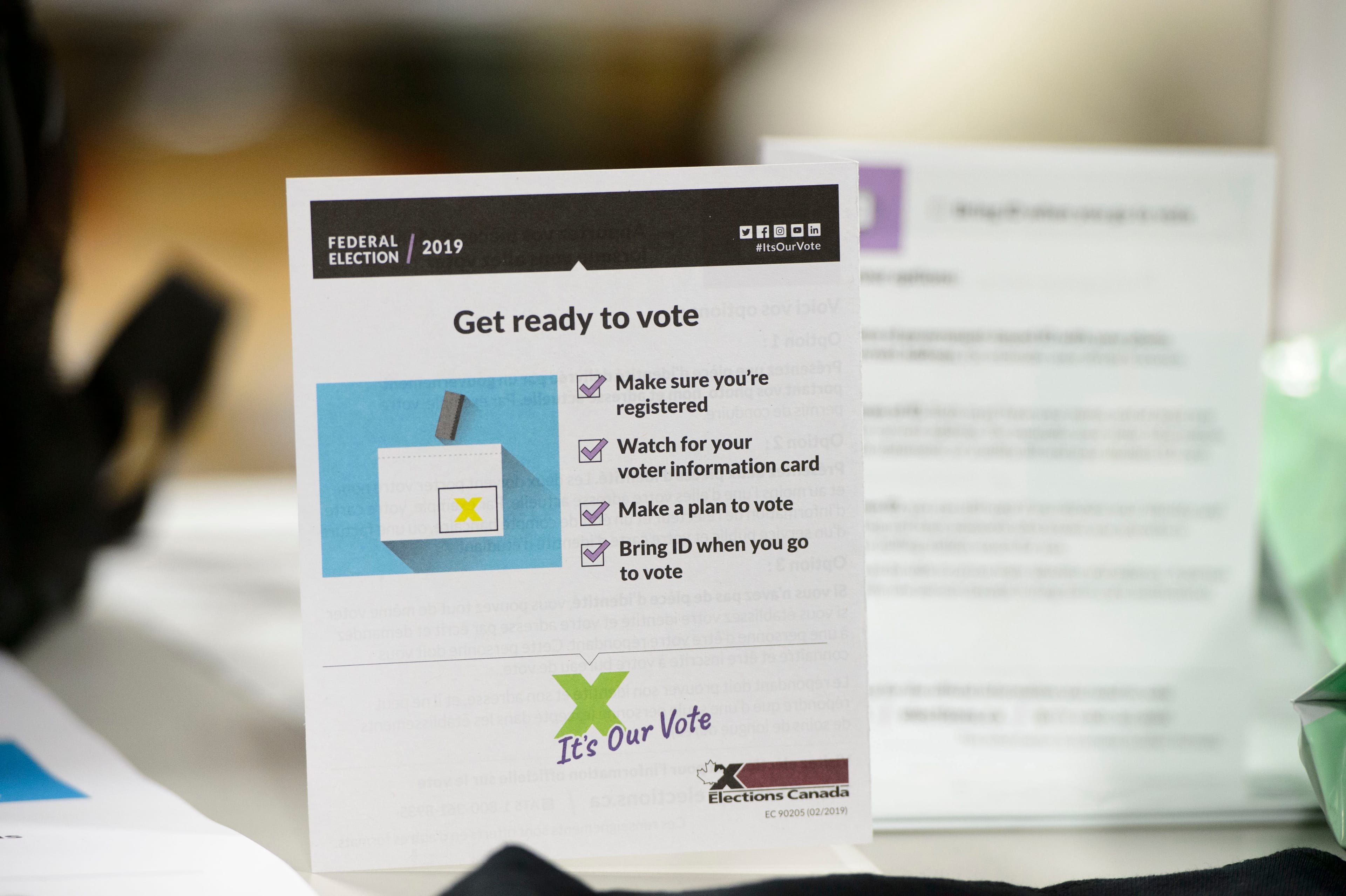 Elections materials are displayed at the Elections Canada distribution centre as workers prepare shipments in Ottawa on Aug. 29, 2019. (THE CANADIAN PRESS/Sean Kilpatrick)