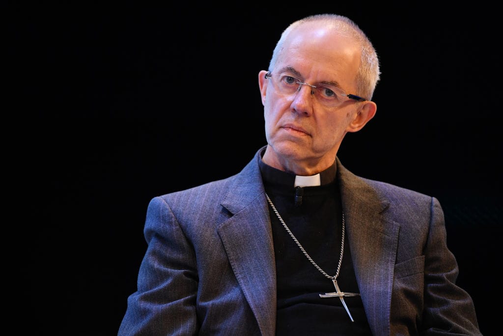 Justin Welby, Archbishop of Canterbury talks at a debate on social inequality at the annual CBI conference on Nov. 2019 in London, England. (Leon Neal/Getty)
