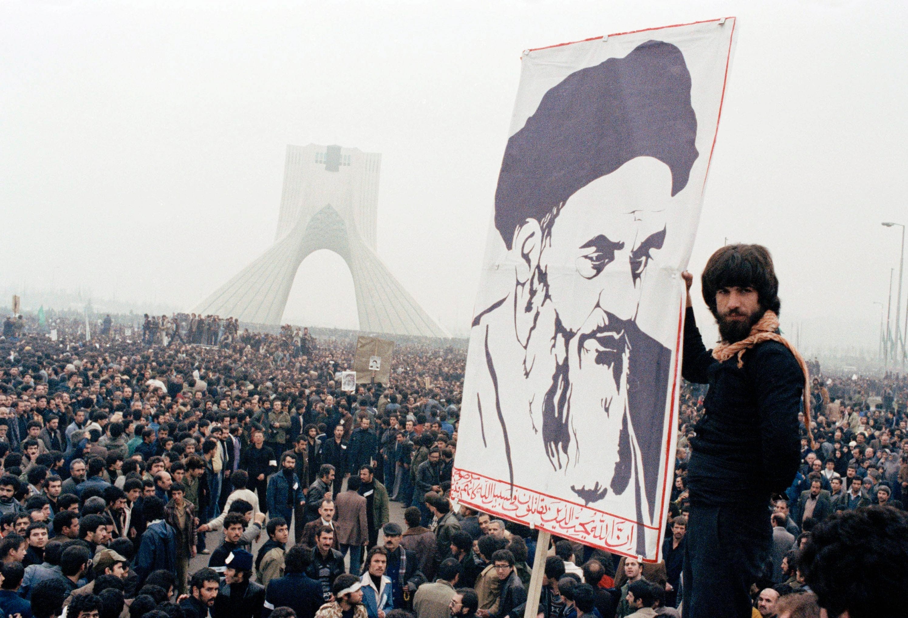 In this Oct. 9, 1978 file photo, Iranian protesters demonstrate against Shah Mohammad Reza Pahlavi in Tehran, Iran. Forty years ago, Iran's ruling shah left his nation for the last time and an Islamic Revolution overthrew the vestiges of his caretaker government. The effects of the 1979 revolution, including the takeover of the U.S. Embassy in Tehran and ensuing hostage crisis, reverberate through decades of tense relations between Iran and America. (File/AP Photo)