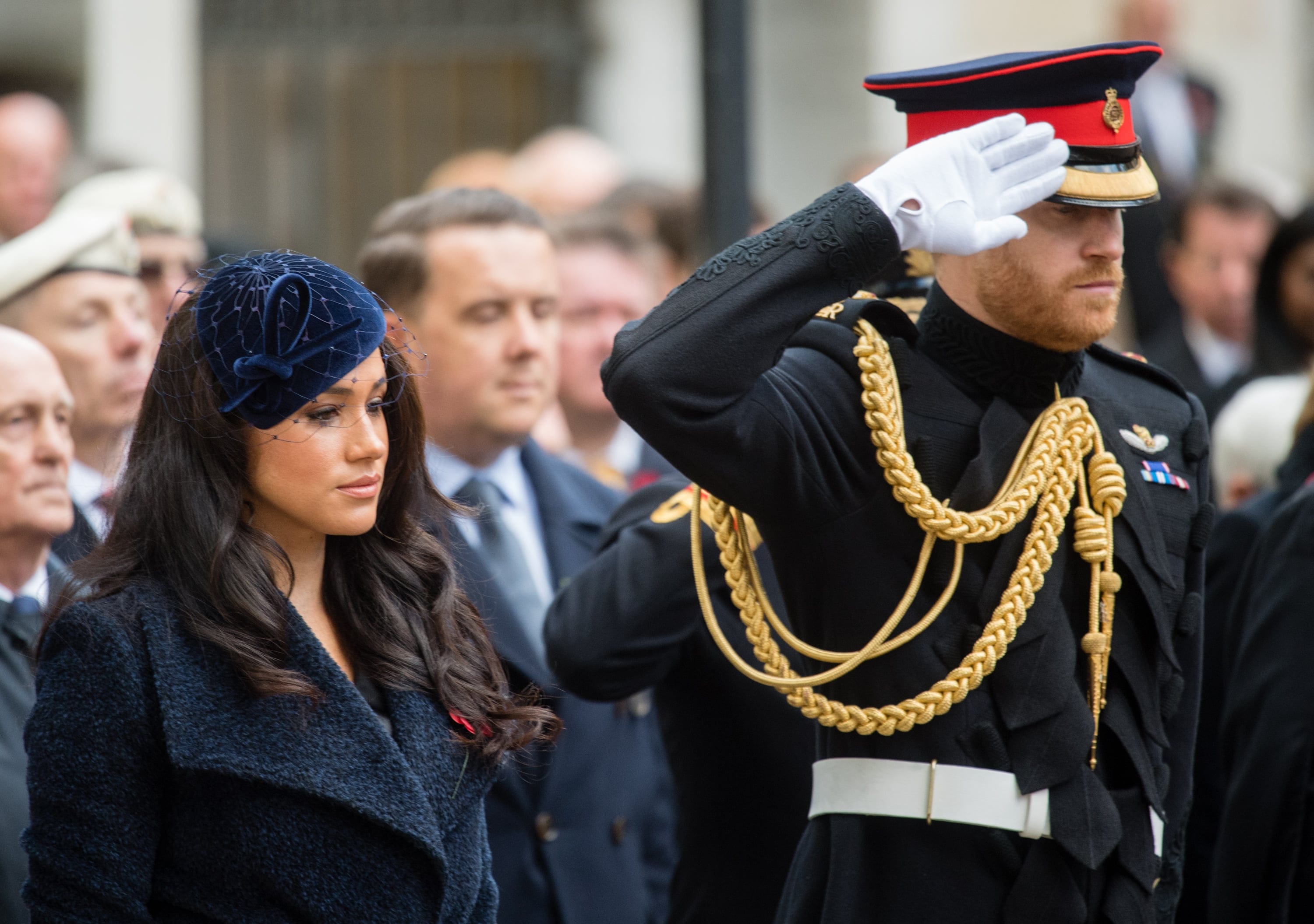 Prince Harry, Duke of Sussex, Meghan, Duchess of Sussex attend the 91st Field of Remembrance at Westminster Abbey on Nov. 07, 2019 in London, England. (Samir Hussein/Getty)