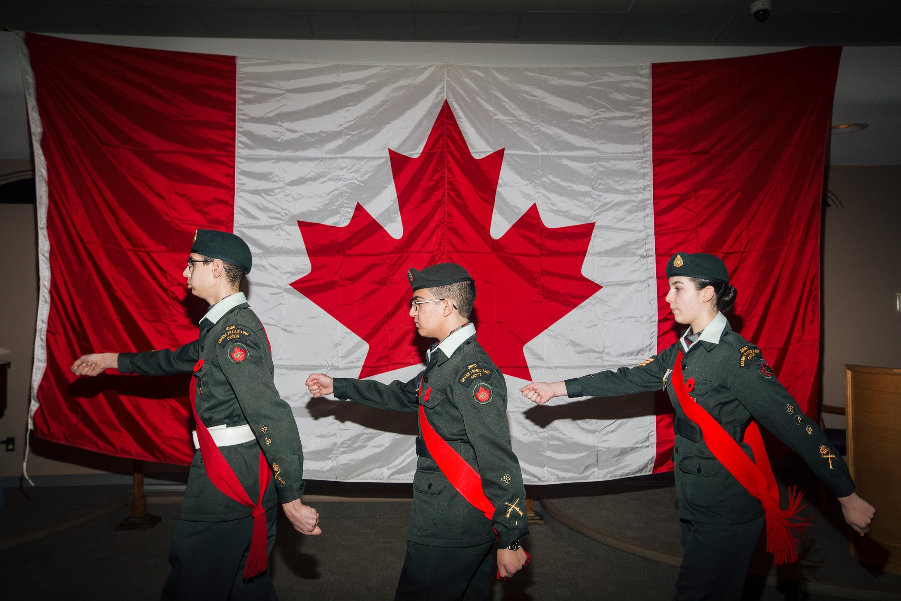 Retired Flag Commemoration in Grande Prairie, Alberta on Thursday, February 13, 2020. (Photograph by Amber Bracken)