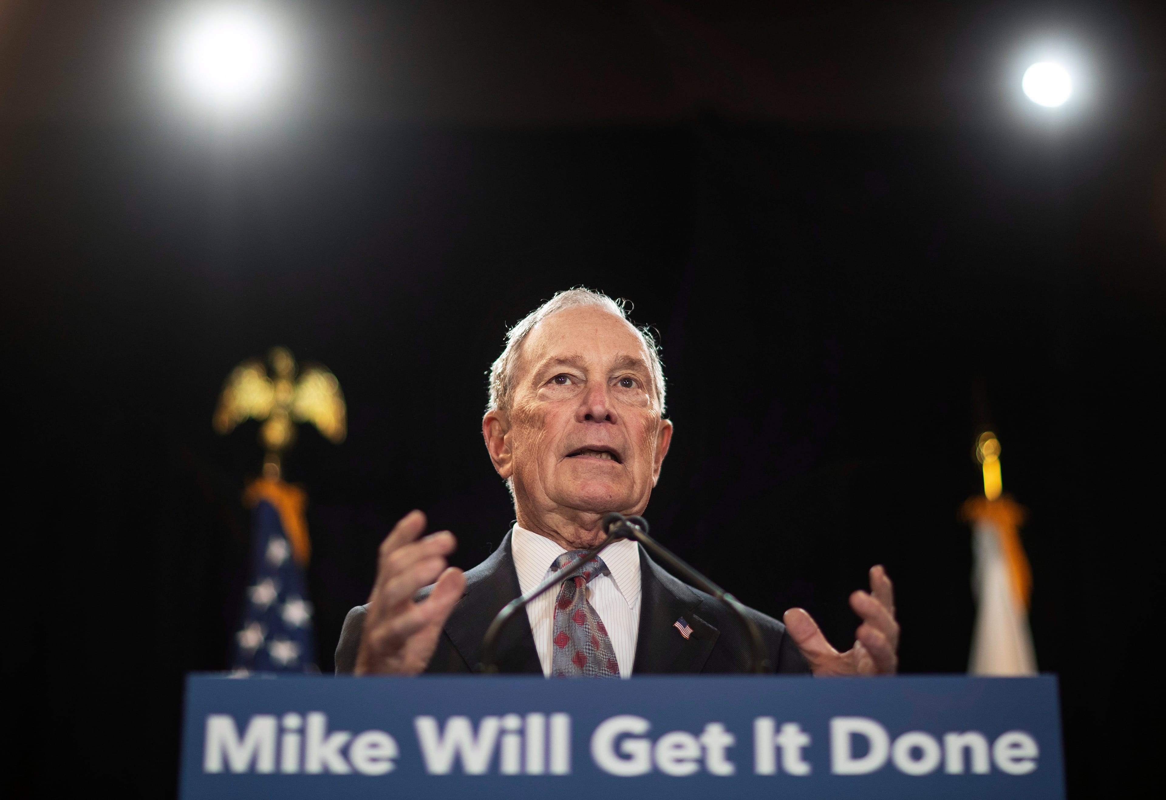 Democratic presidential candidate and former New York City Mayor Michael Bloomberg speaks at a campaign event Feb. 5, 2020, in Providence, R.I. (David Goldman/AP)