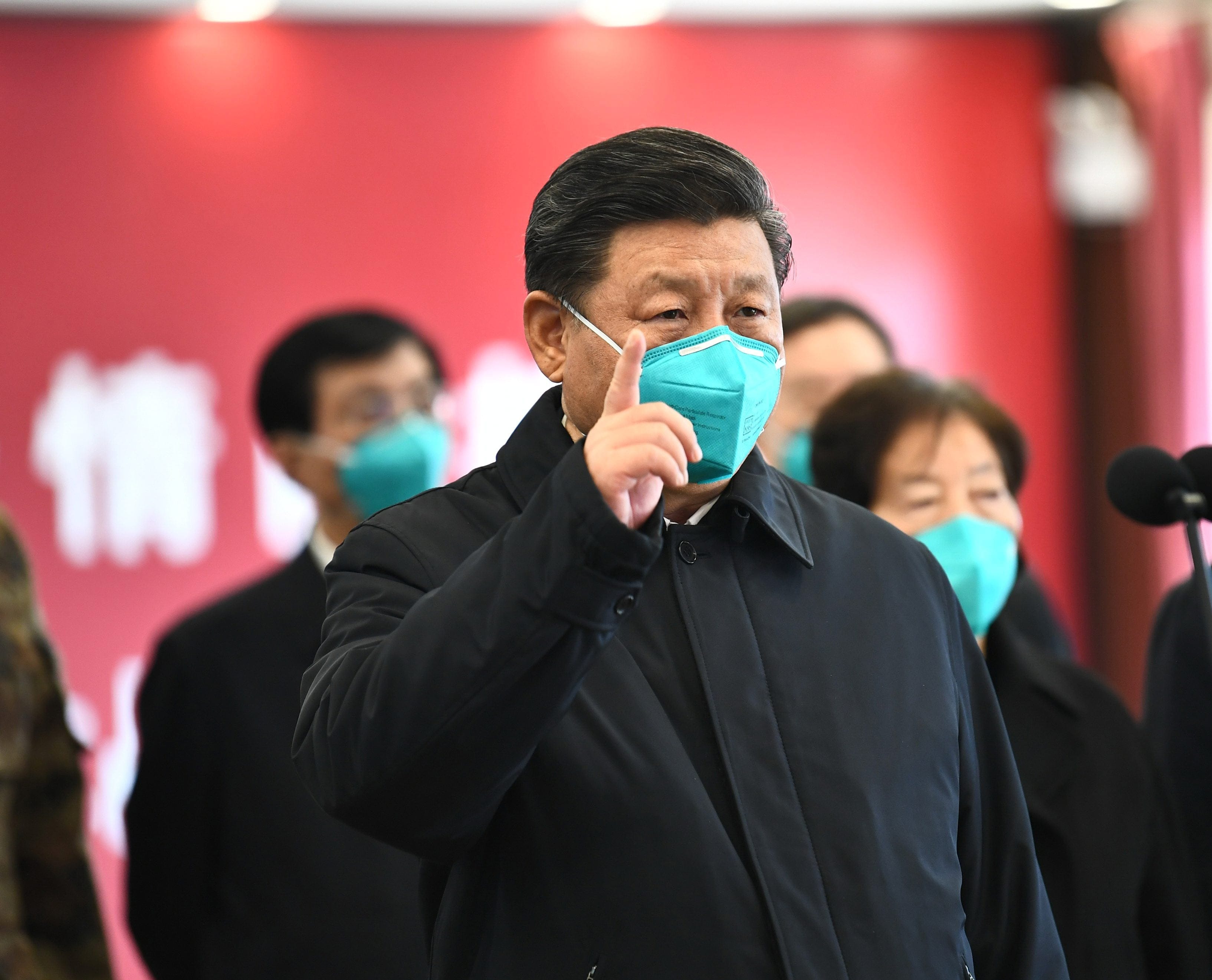 Chinese President Xi Jinping, also general secretary of the Communist Party of China Central Committee and chairman of the Central Military Commission, visits patients who are being treated and sends regards to medical workers who have been fighting the epidemic on the front line day and night, encouraging them to firm up confidence in defeating the epidemic, by video calls at the Huoshenshan Hospital in Wuhan, central China's Hubei Province, on Mar. 10, 2020. (Xie Huanchi/Xinhua via ZUMA Wire/CP)