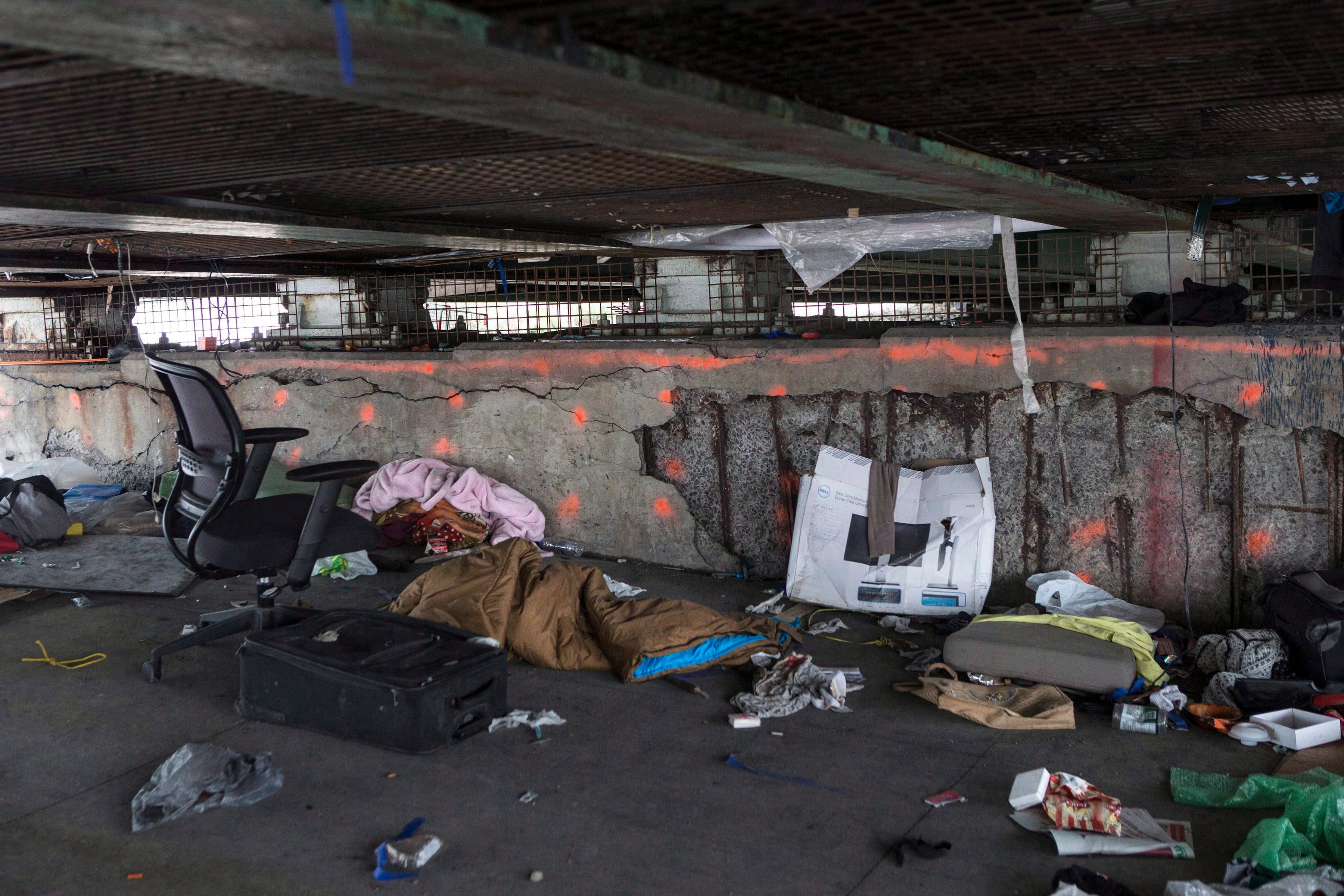 A makeshift home is seen in Toronto on, Mar. 1, 2018. A recent document produced by the City of Toronto stated that the city had removed over 300 encampments in its parks and ravines. Within Toronto, in its ravines, parks and underneath bridges, hides a booming population of temporary homes. (Chris Young/CP)