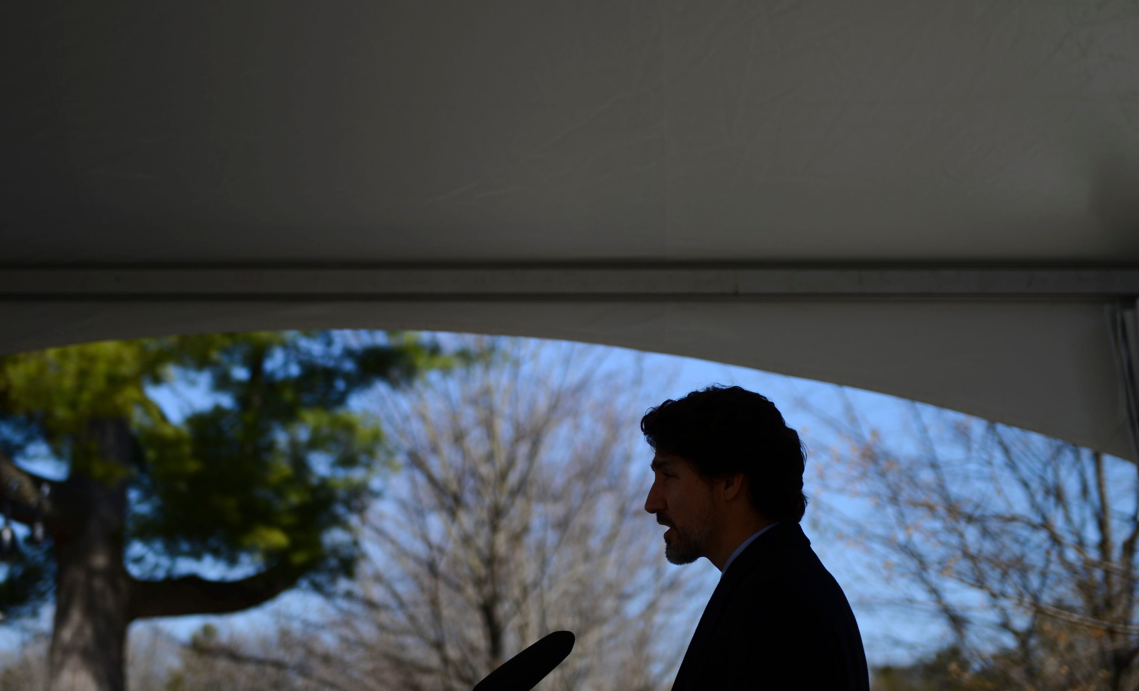 Prime Minister Justin Trudeau addresses Canadians on the COVID-19 pandemic from Rideau Cottage in Ottawa on Tuesday, April 28, 2020. THE CANADIAN PRESS/Sean Kilpatrick