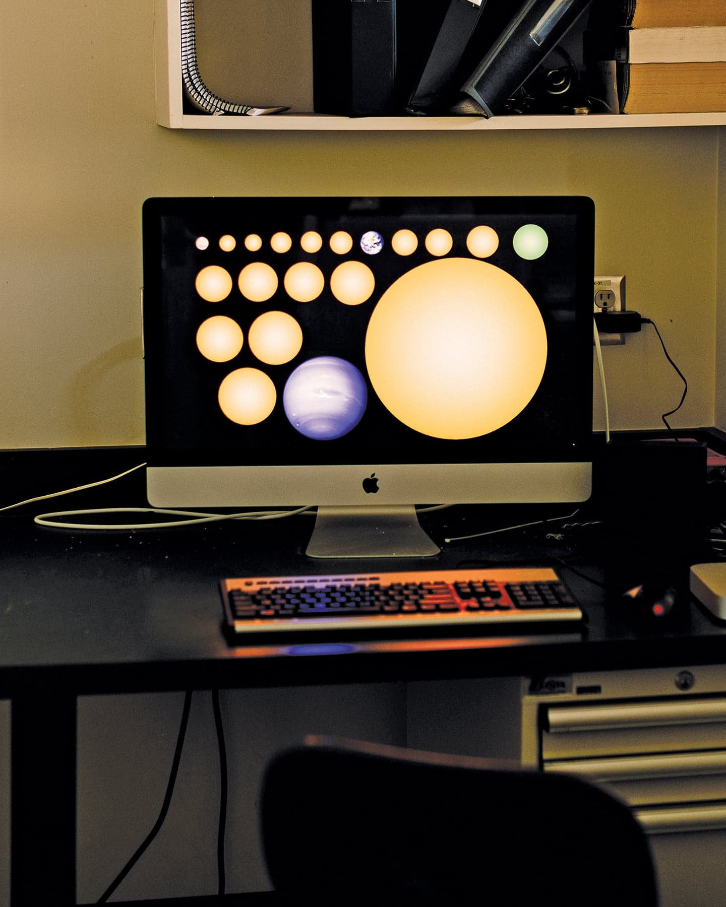 Kunimoto’s 17 ‘candidate’ planets, shown in comparison to a few planets from our solar system (Photograph by Alana Paterson)