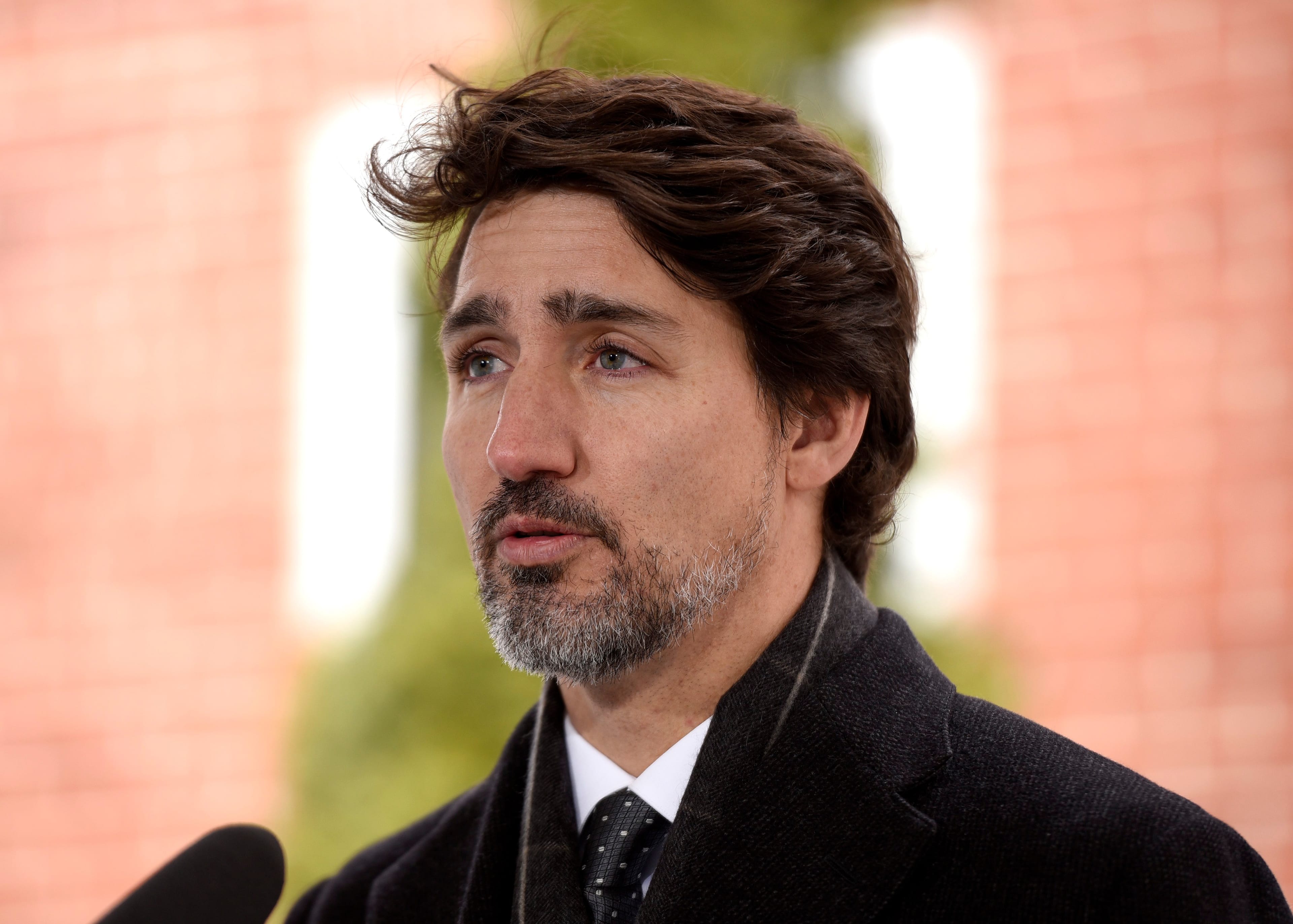 Prime Minister Justin Trudeau speaks during his daily press conference on the COVID-19 pandemic outside of his residence at Rideau Cottage in Ottawa, on Friday, April 10, 2020. THE CANADIAN PRESS/Justin Tang