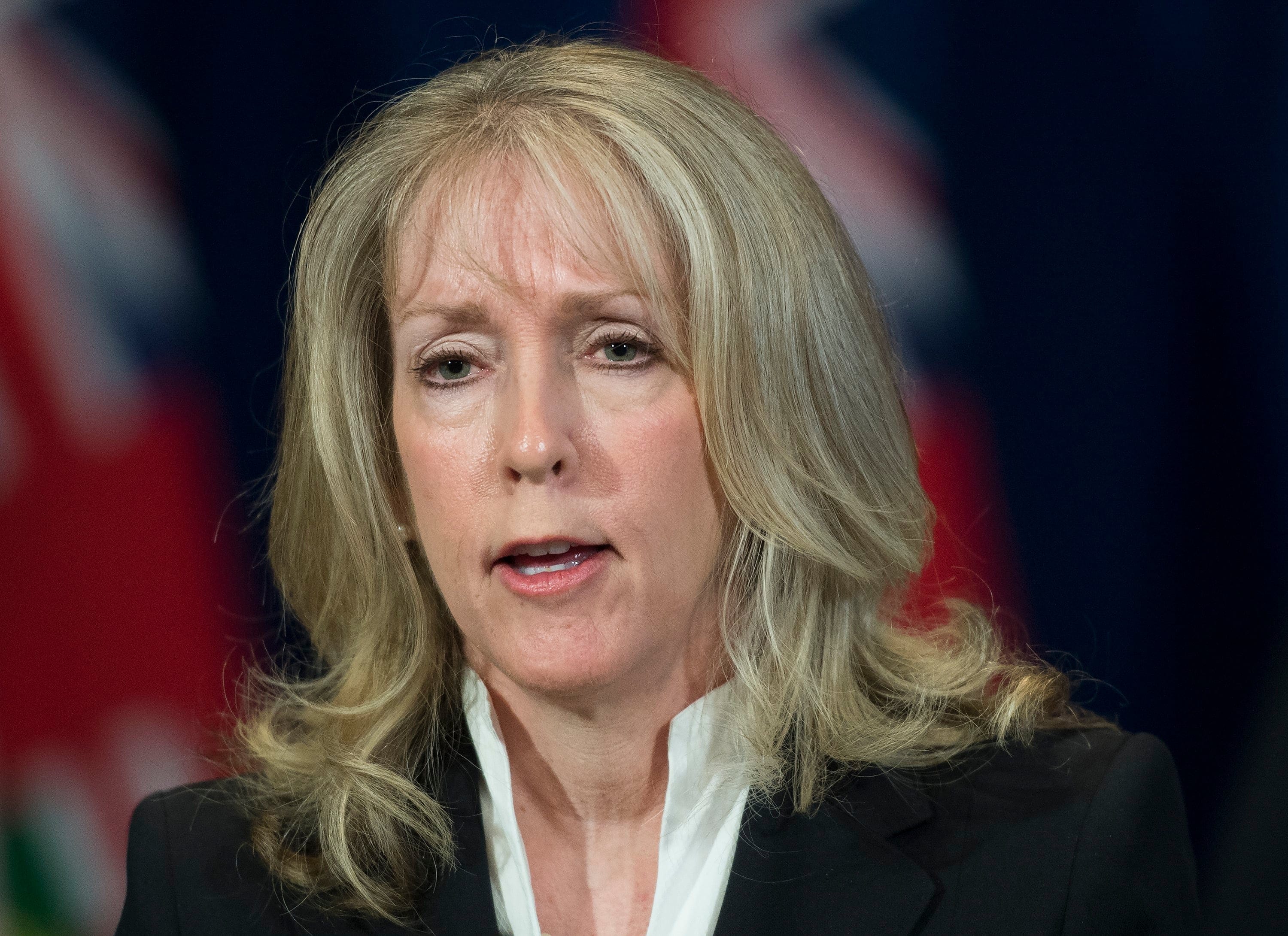 Merrilee Fullerton, Ontario's Minister of Long-Term Care answers questions about a disturbing report from the Canadian military regarding five Ontario long-term-care homes during his daily updates regarding COVID-19 at Queen's Park in Toronto on Tuesday, May 26, 2020. THE CANADIAN PRESS/Nathan Denette