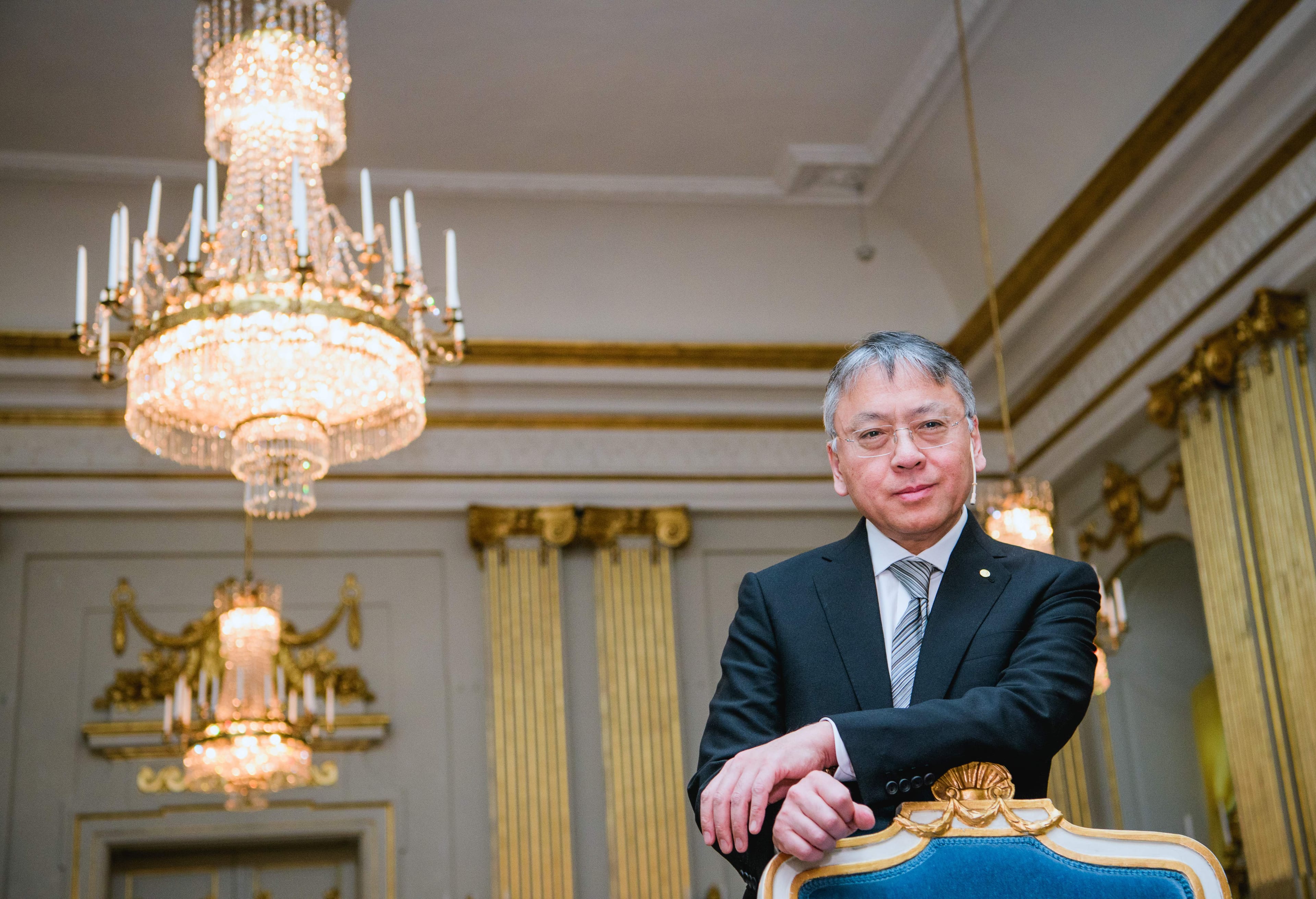 The 2017 Nobel Literature Prize laureate, British writer Kazuo Ishiguro, poses prior to a press conference on December 6, 2017 in Stockholm.