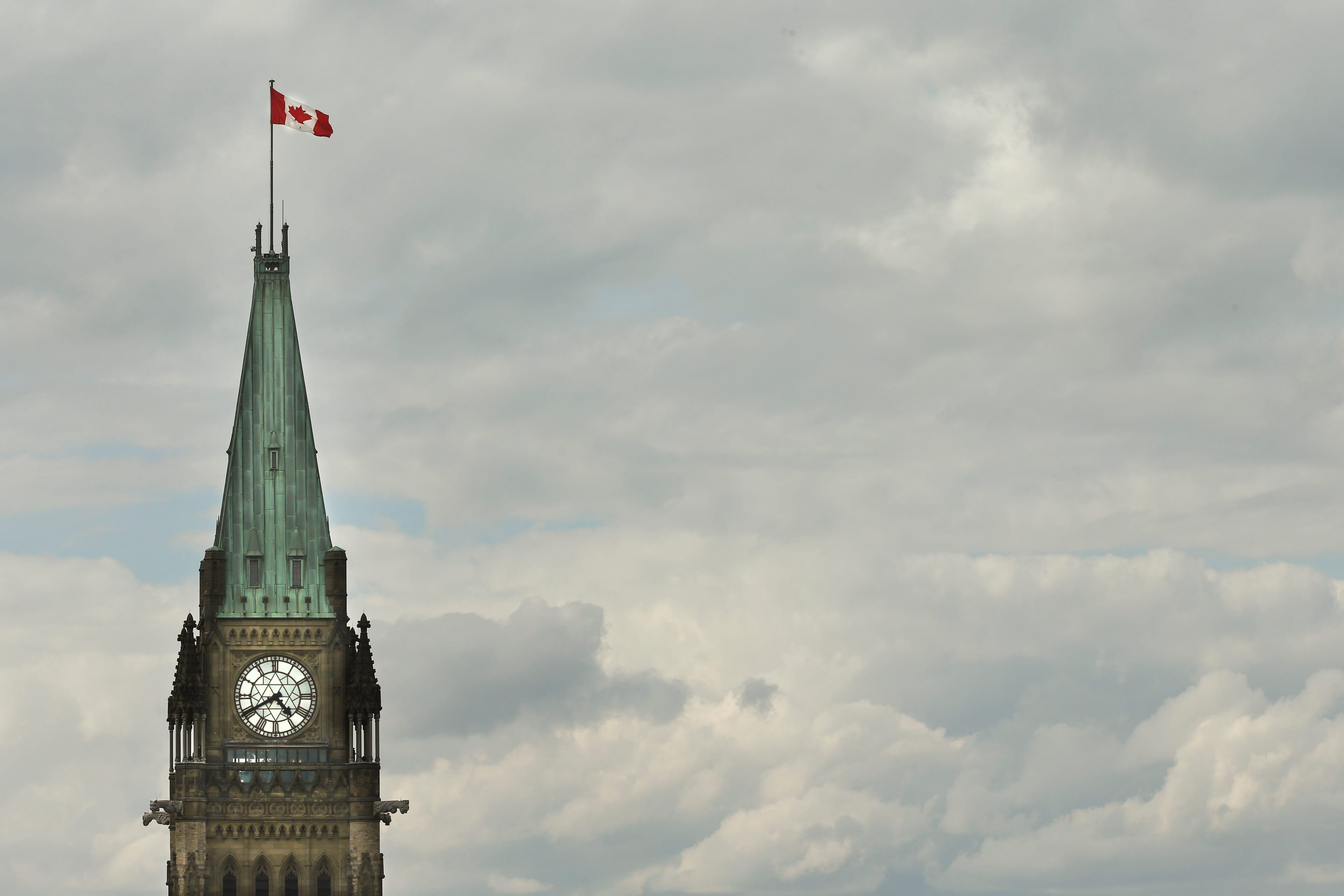 The Peace Tower of Centre Block on Parliament Hill.
(Richard Lautens/Toronto Star via Getty Images)