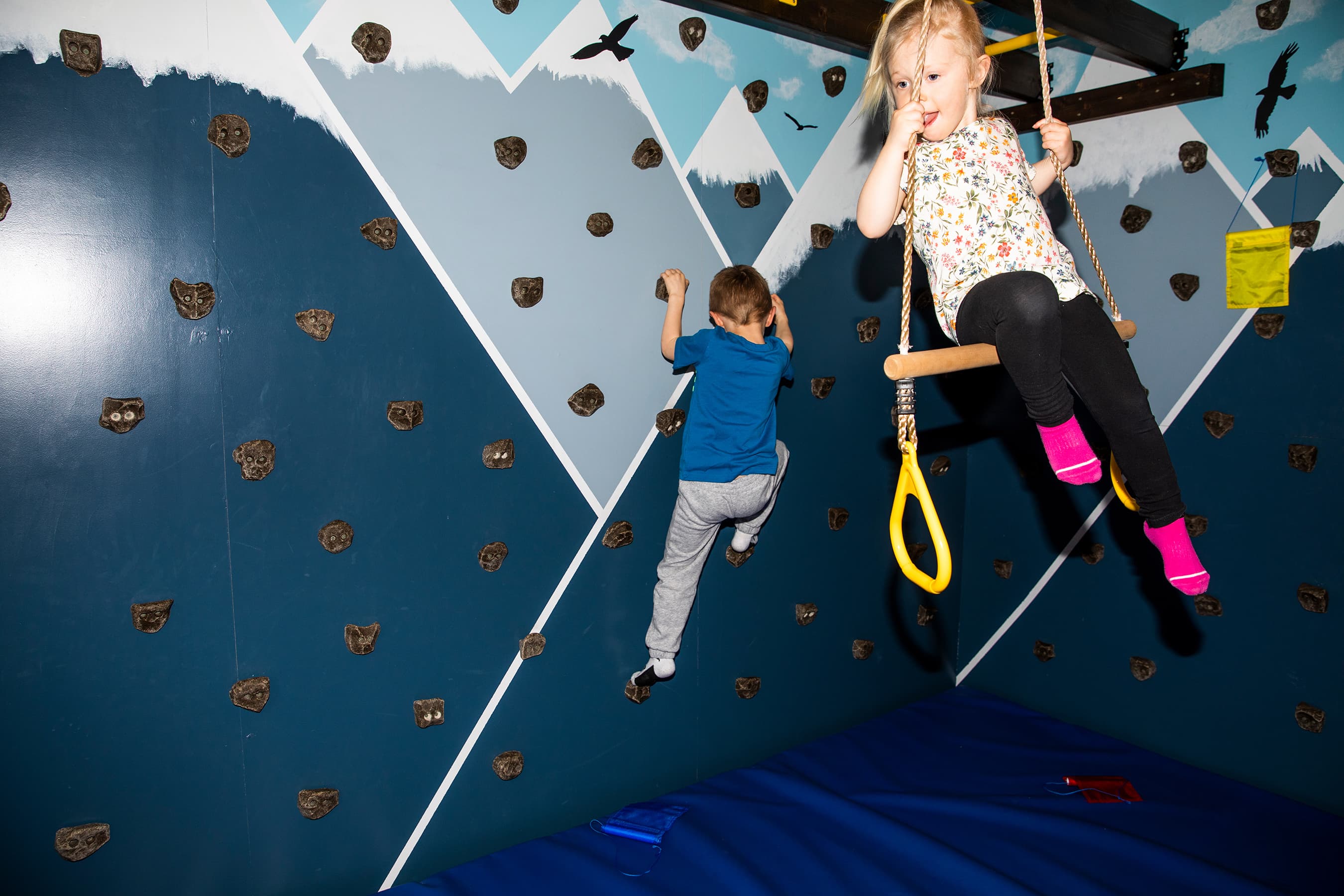 Thompson's kids play in the jungle gym their parents built (Photograph by Sarah Palmer)