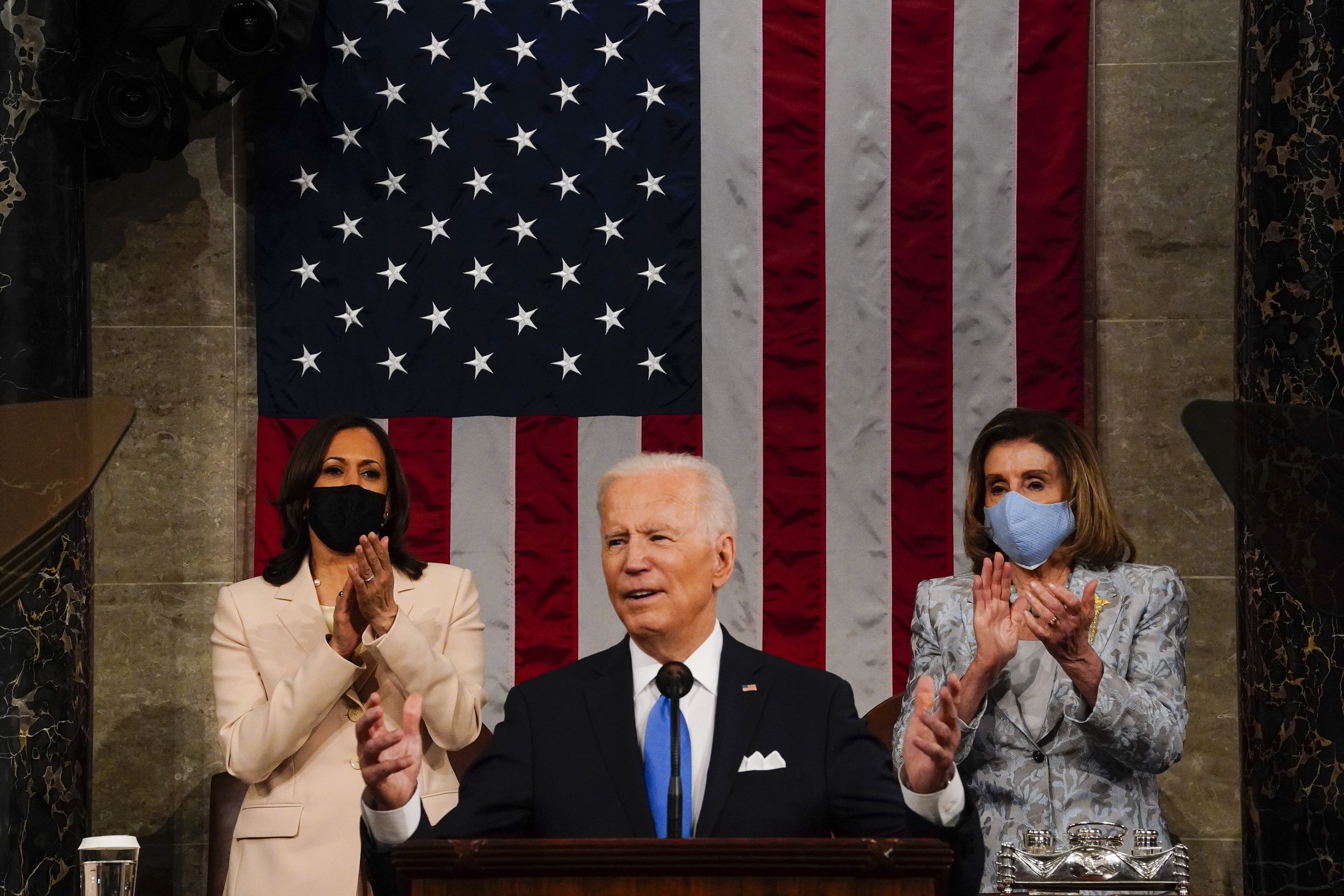 Kamala Harris and Nancy Pelosi make Biden's address a historic moment