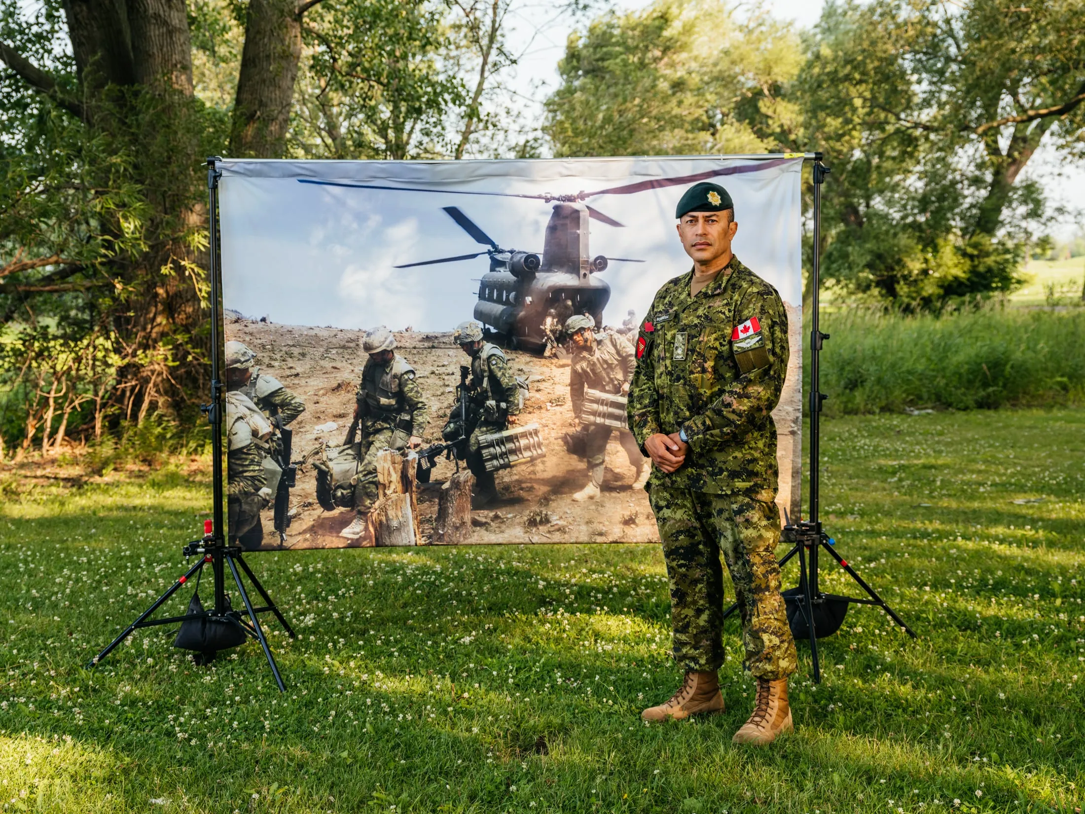 Chris Nobrega, 2021 (Johnny C.Y. Lam for Maclean's; Mural photo: Getty Images)