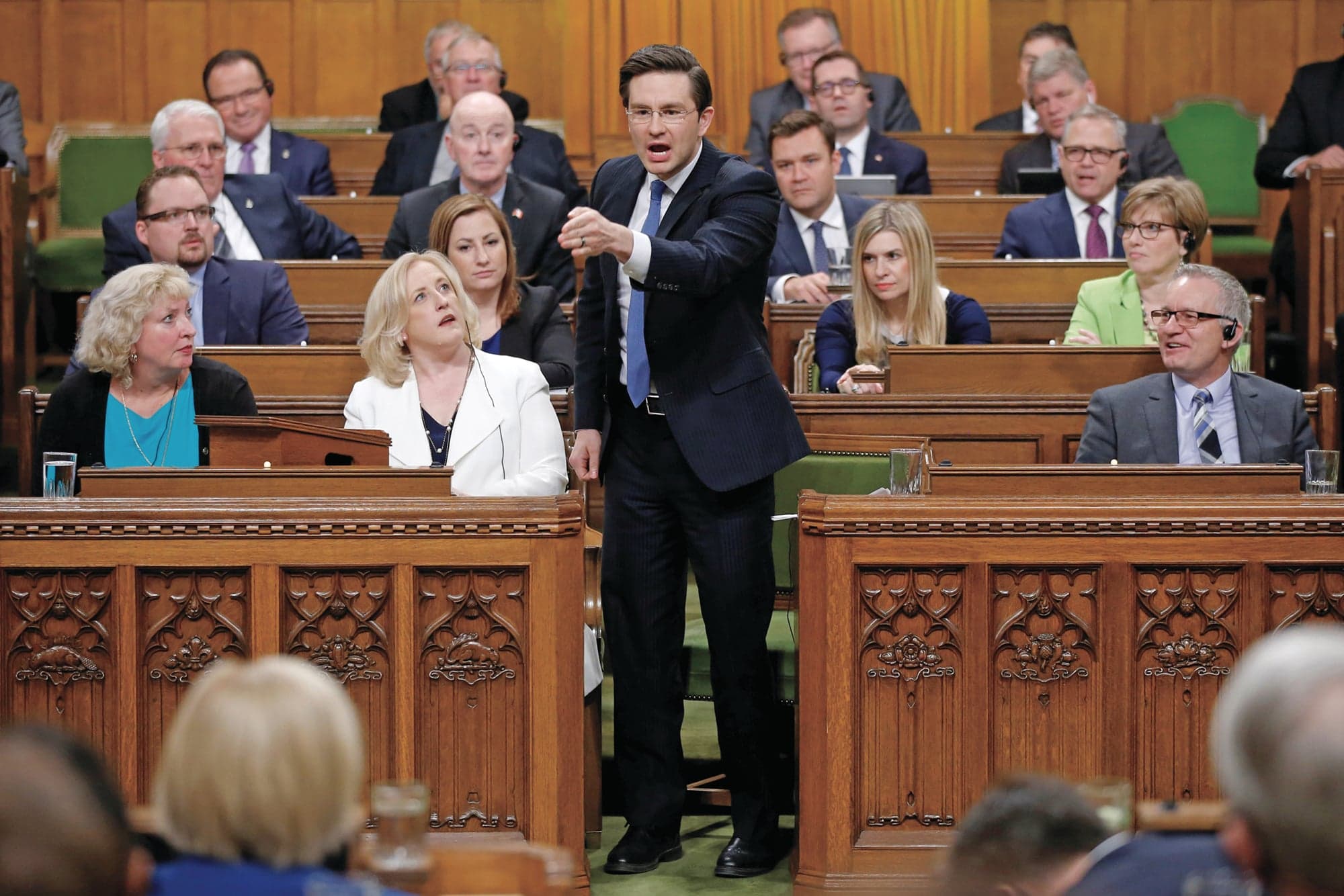 Poilievre speaks during question period in the House of Commons in May 2018 (Chris Wattie/Reuters)