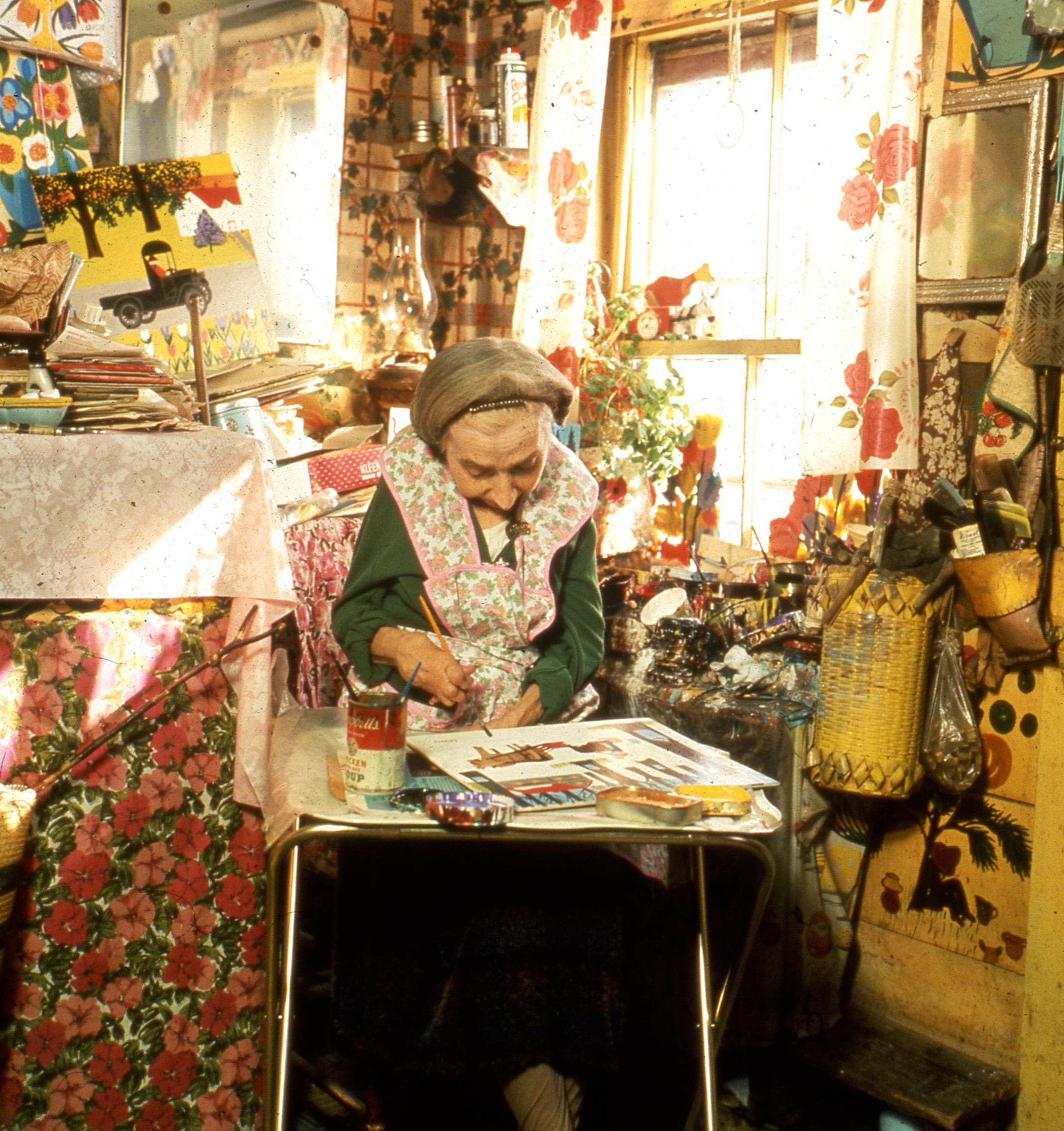 Maud Lewis in her studio, February, 1965. (Photo ©Bob Brooks)