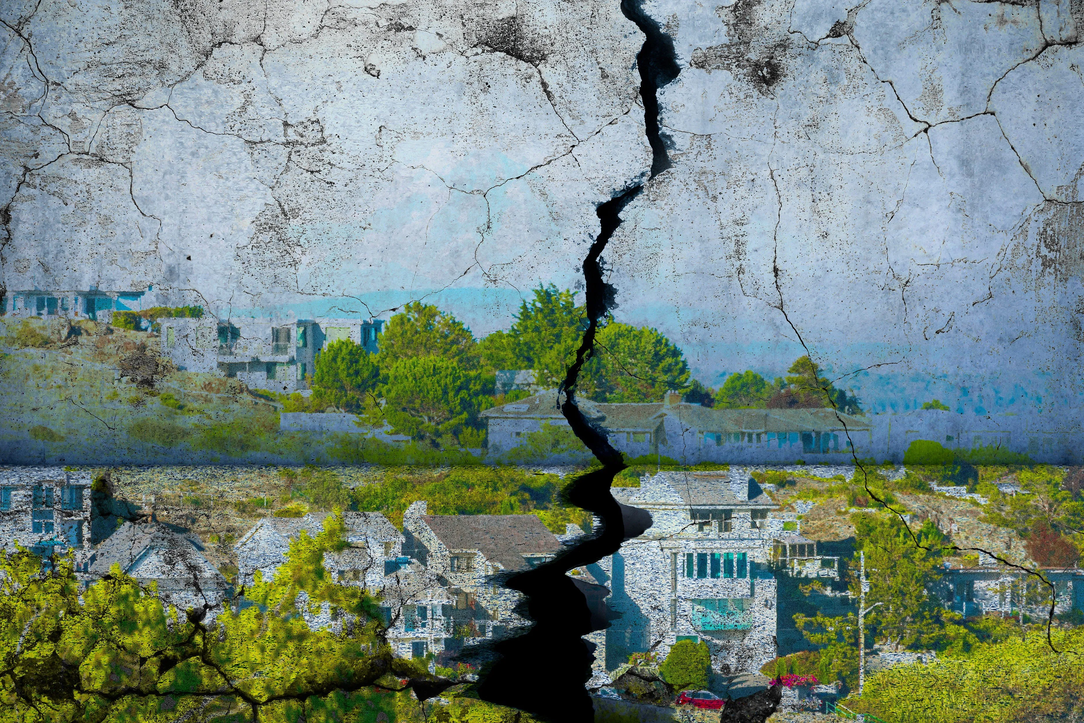Experts warn that Victoria, BC is due for a massive earthquake in the future, prompting homeowners to plan accordingly. (Illustration by Maclean's)