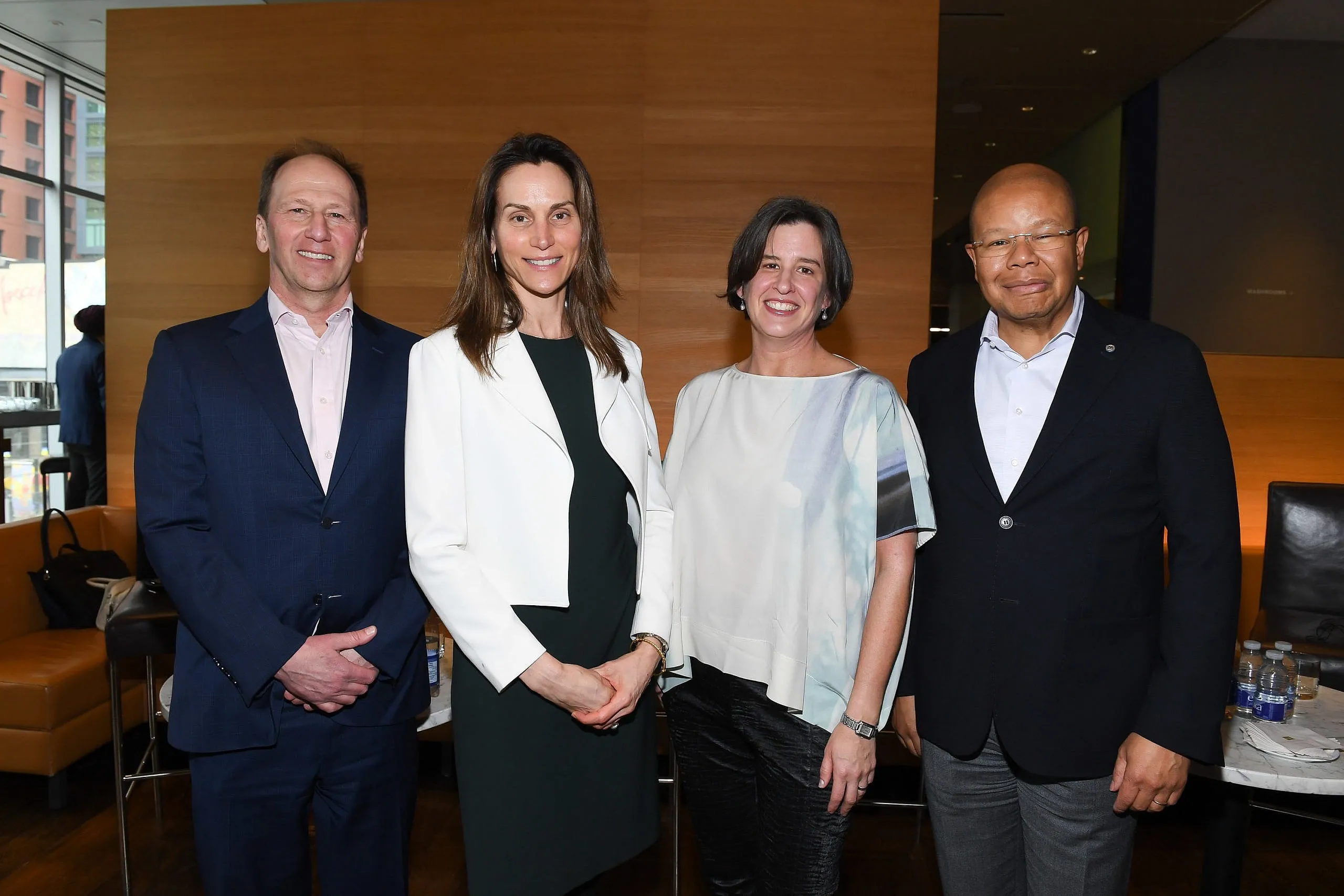 From left: Event panelists, Bill Bamber, co-CEO BMO Global Asset Management; Sara Petrcich, managing director and head of synthetic asset management, BMO Global Asset Management; Sarah Fulford, editor-in-chief, Maclean's and Deland Kamanga, group head of wealth management at BMO Financial Group