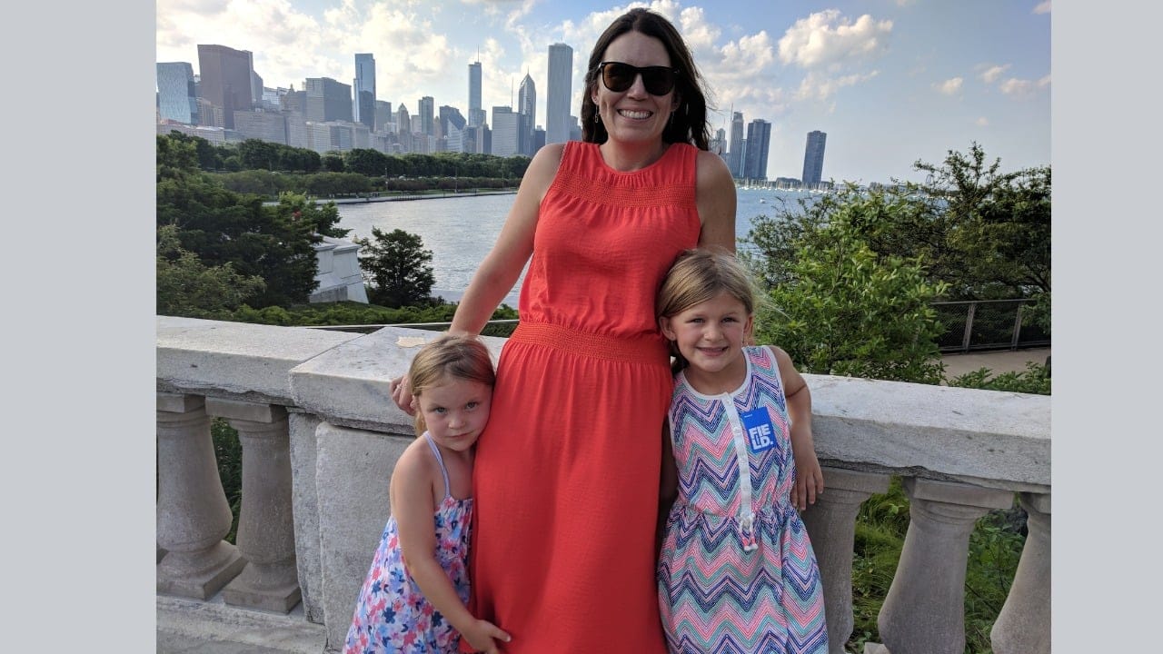 Leanne Bulmer (middle) with her two daughters.