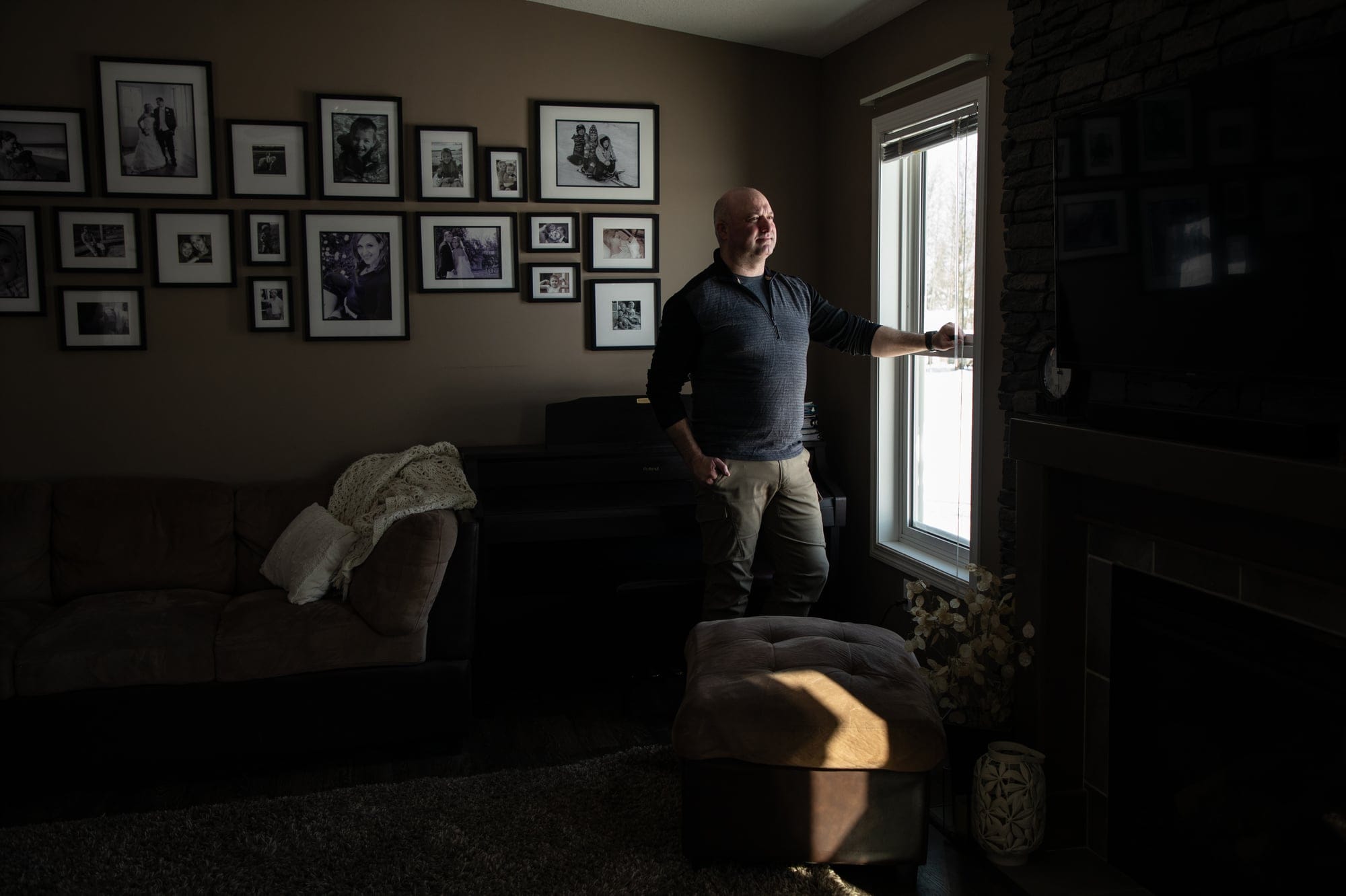 Mark Chuiko at home on the family farm outside of St Albert, Alberta on Sunday, March 3, 2024. Mark had to leave the country to get a double hip replacement—a surgery that has transformed his quality of life. Amber Bracken for Maclean's