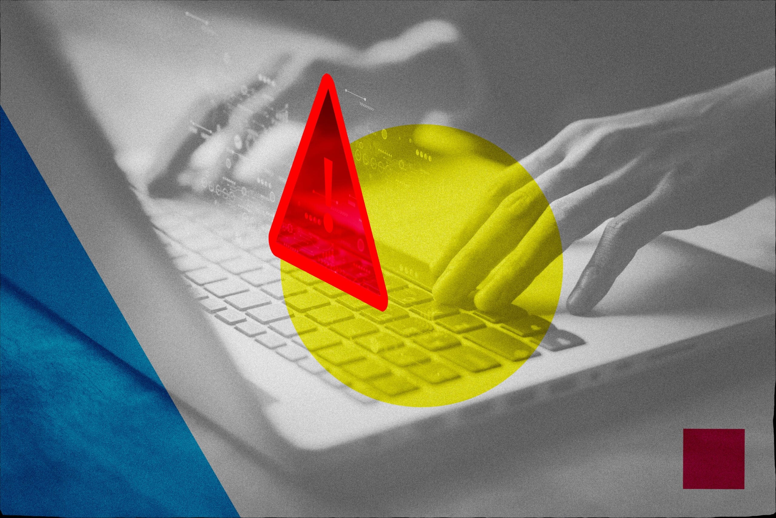 System hacked warning alert on notebook (Laptop). Cyber attack on computer network, Virus, Spyware, Malware or Malicious software. Cyber security and cybercrime. Compromised information internet.