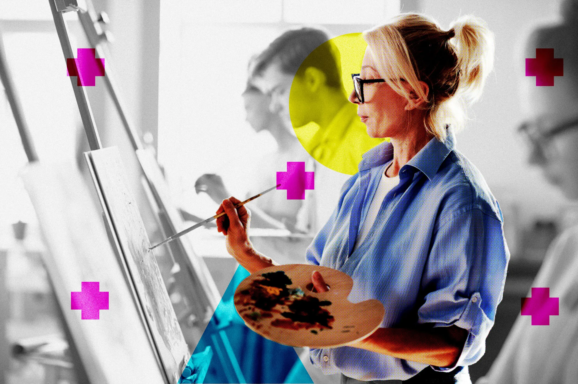 A woman painting