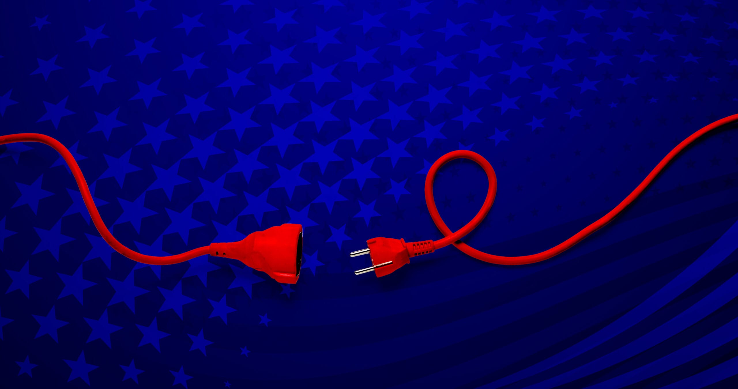 A disconnected red power cord