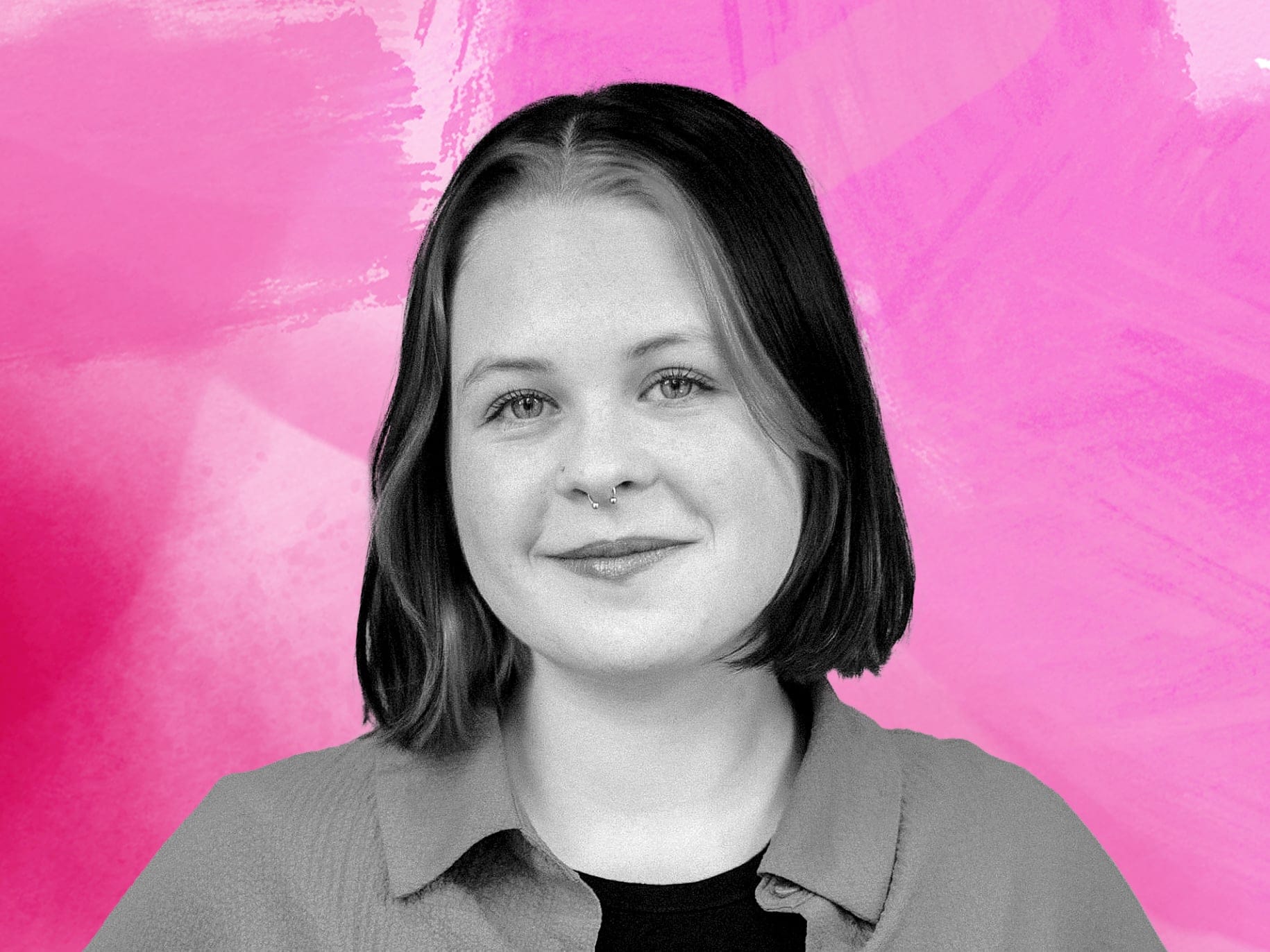 portrait of mishka caldwell pichette on pink background