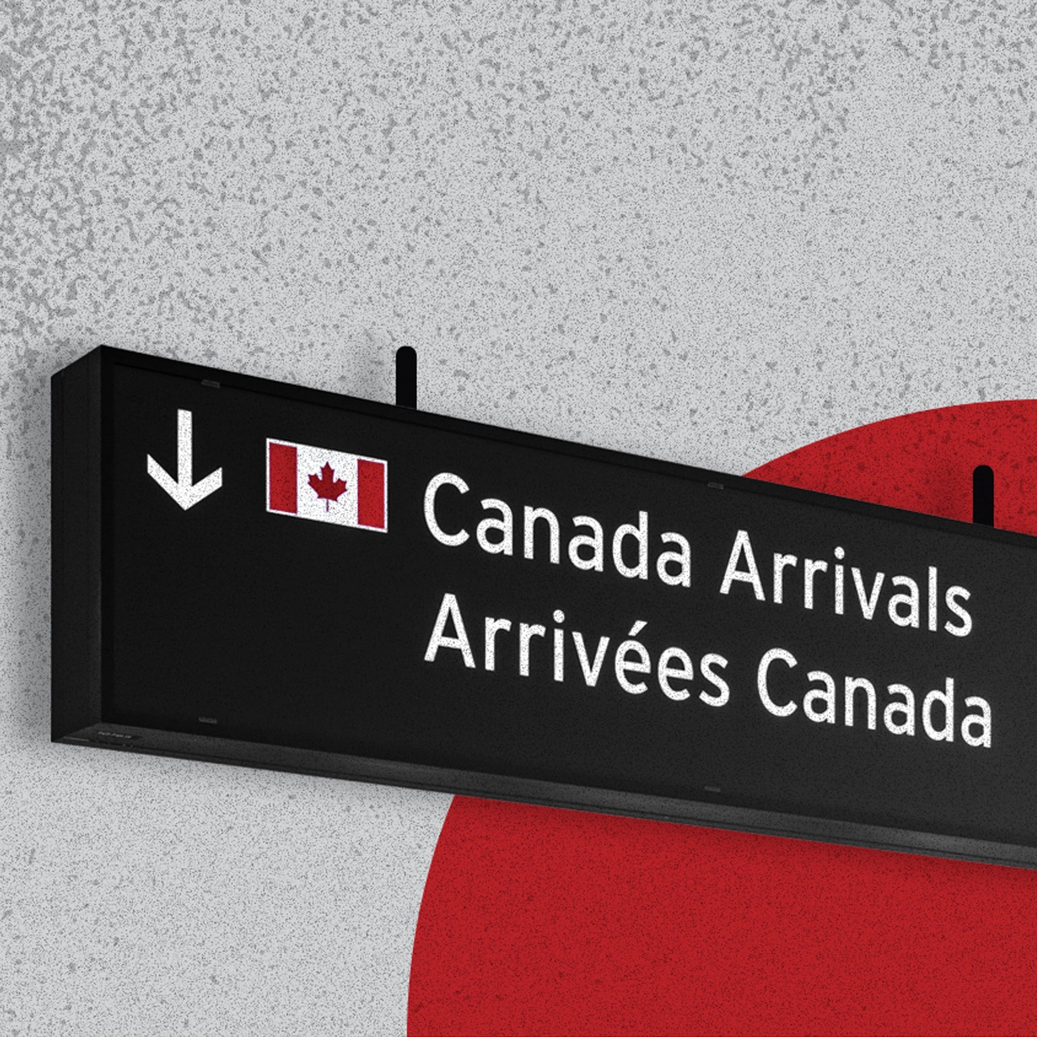 A "Canada Arrivals" sign