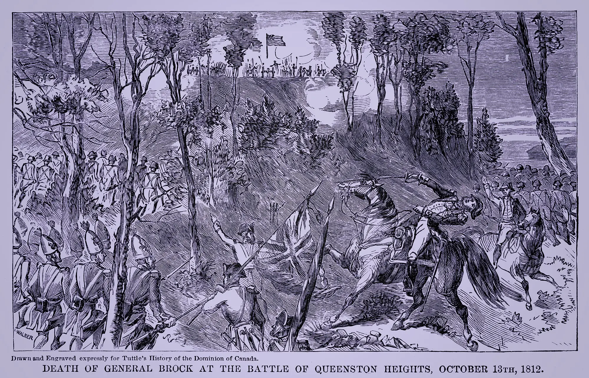 An illustrated image of a battle during the war of 1812