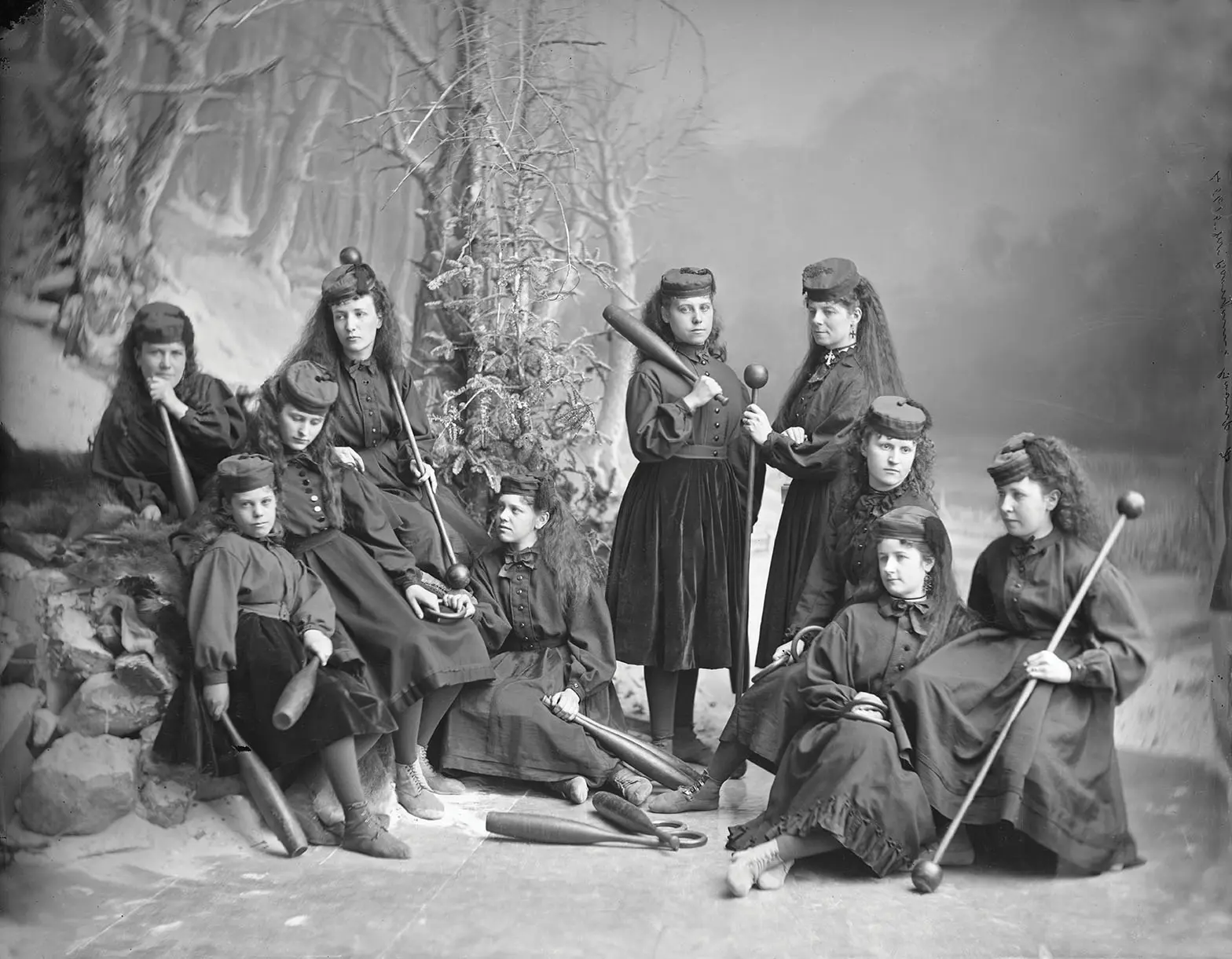 A group of women on a frozen river